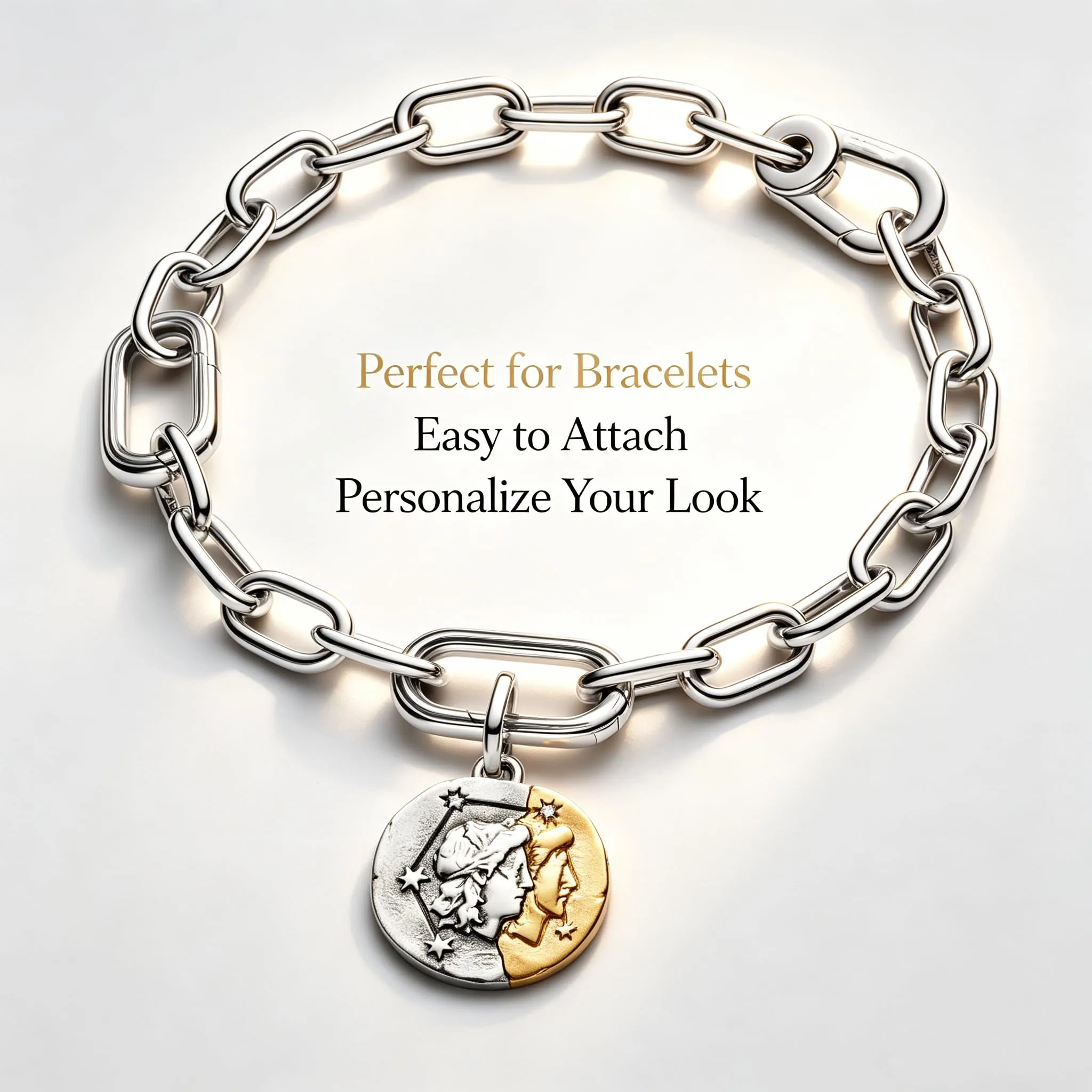 WEIMU Ciondoli in argento Sterling 925 con segno zodiacale dorato, 12 costellazioni, ciondoli e perline per bracciale e collana, San Valentino, Festa della Mamma, per braccialetti europei e collane - immagine 2