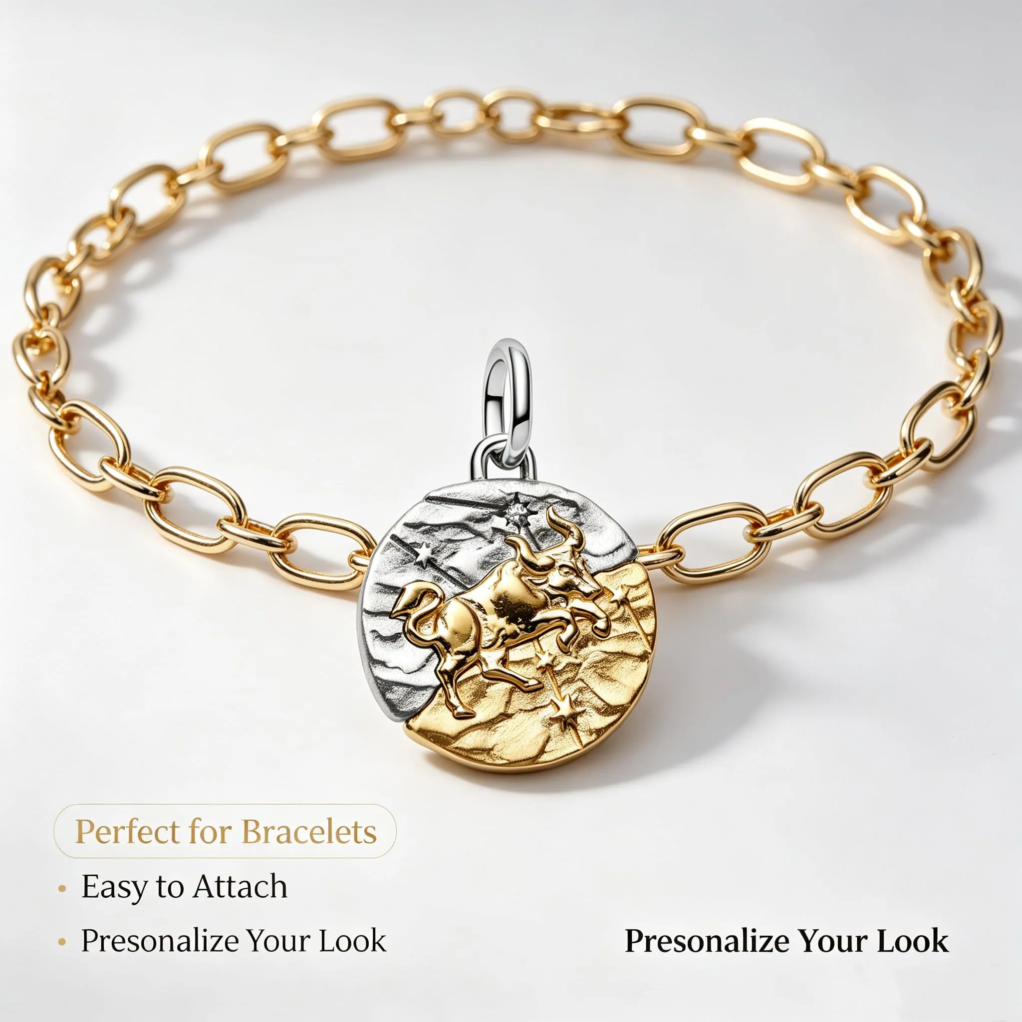 WEIMU Ciondoli in Argento Sterling 925 con Segno Zodiacale Dorato, 12 Costellazioni, Charm Perline per Bracciale e Collana per San Valentino, Festa della Mamma, per Braccialetti Europei e Collane - immagine 2