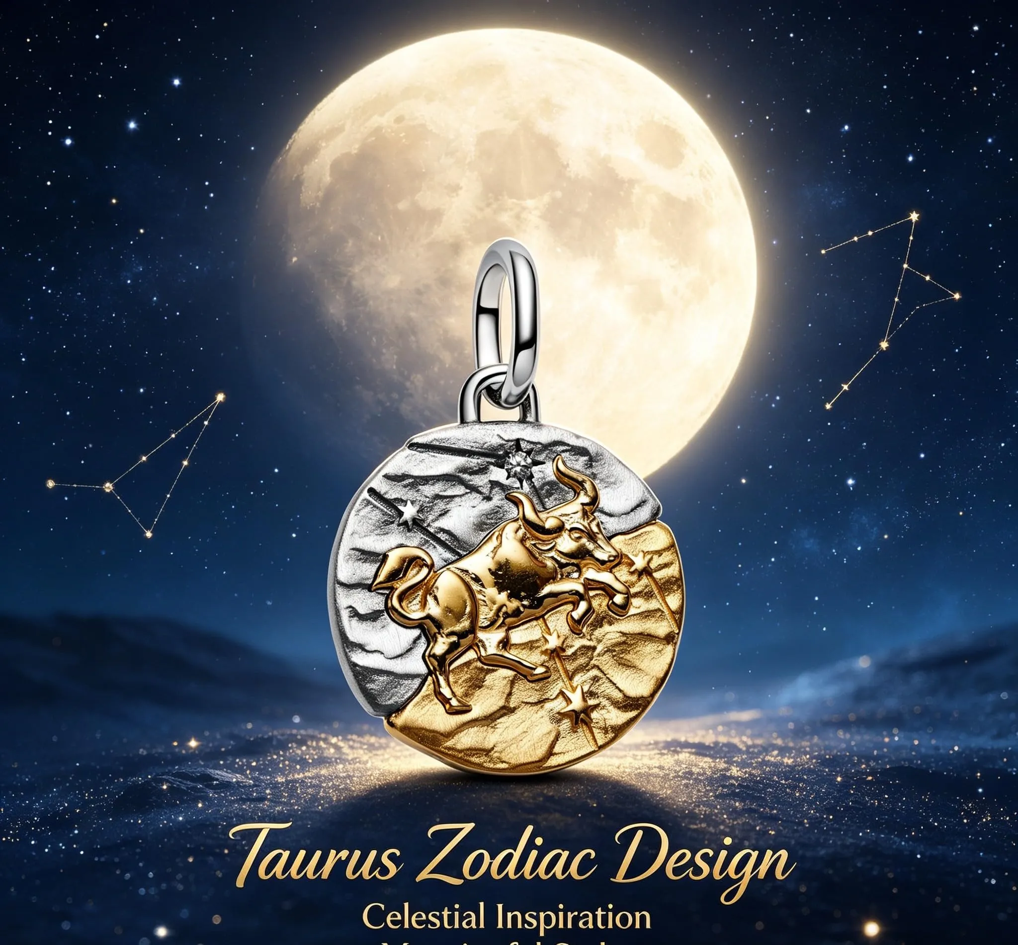 WEIMU Ciondoli in Argento Sterling 925 con Segno Zodiacale Dorato, 12 Costellazioni, Charm Perline per Bracciale e Collana per San Valentino, Festa della Mamma, per Braccialetti Europei e Collane - immagine 5