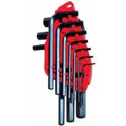 Set chiavi maschio esagonale piegate per brugole 10 pz Nero 069253 - immagine 1