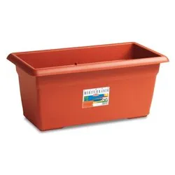 Fioriera cassetta rettangolare plastica (60x32x28cm) MEDITERRANEO Terracotta 84260 - immagine 1