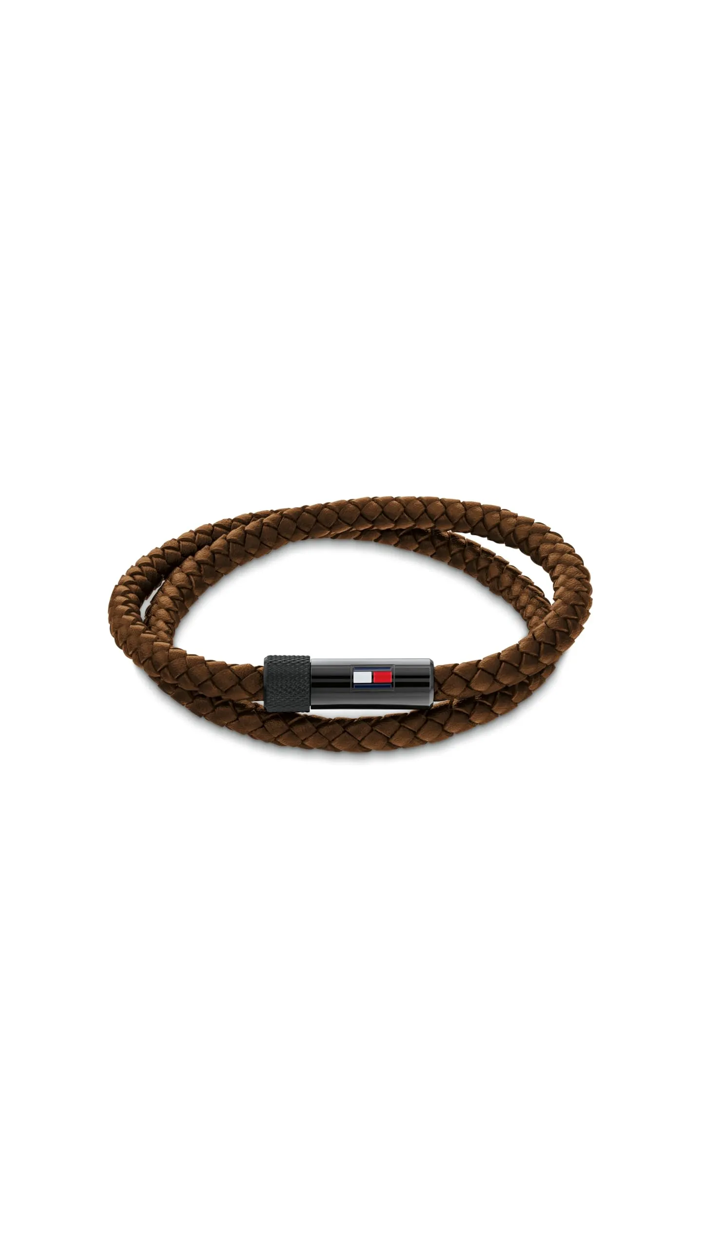 Tommy Hilfiger Jewelry Braccialetto da Uomo con Pelle Intrecciata Marrone a Doppio Giro - 2790612S - immagine 1