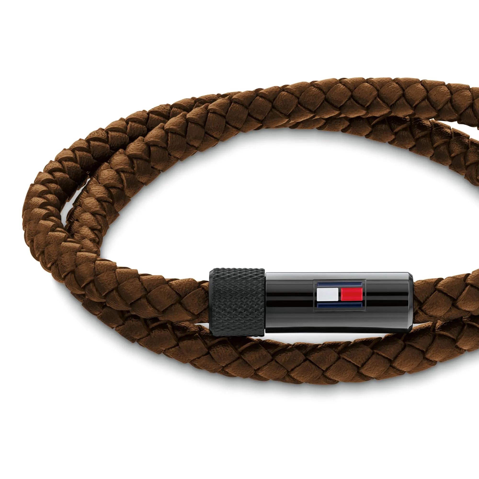 Tommy Hilfiger Jewelry Braccialetto da Uomo con Pelle Intrecciata Marrone a Doppio Giro - 2790612S - immagine 2