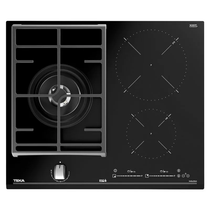 Teka JZC 63312 ABN Piastra Mista 1 Zona Gas Metano + 2 Zone Induzione Nero - immagine 1