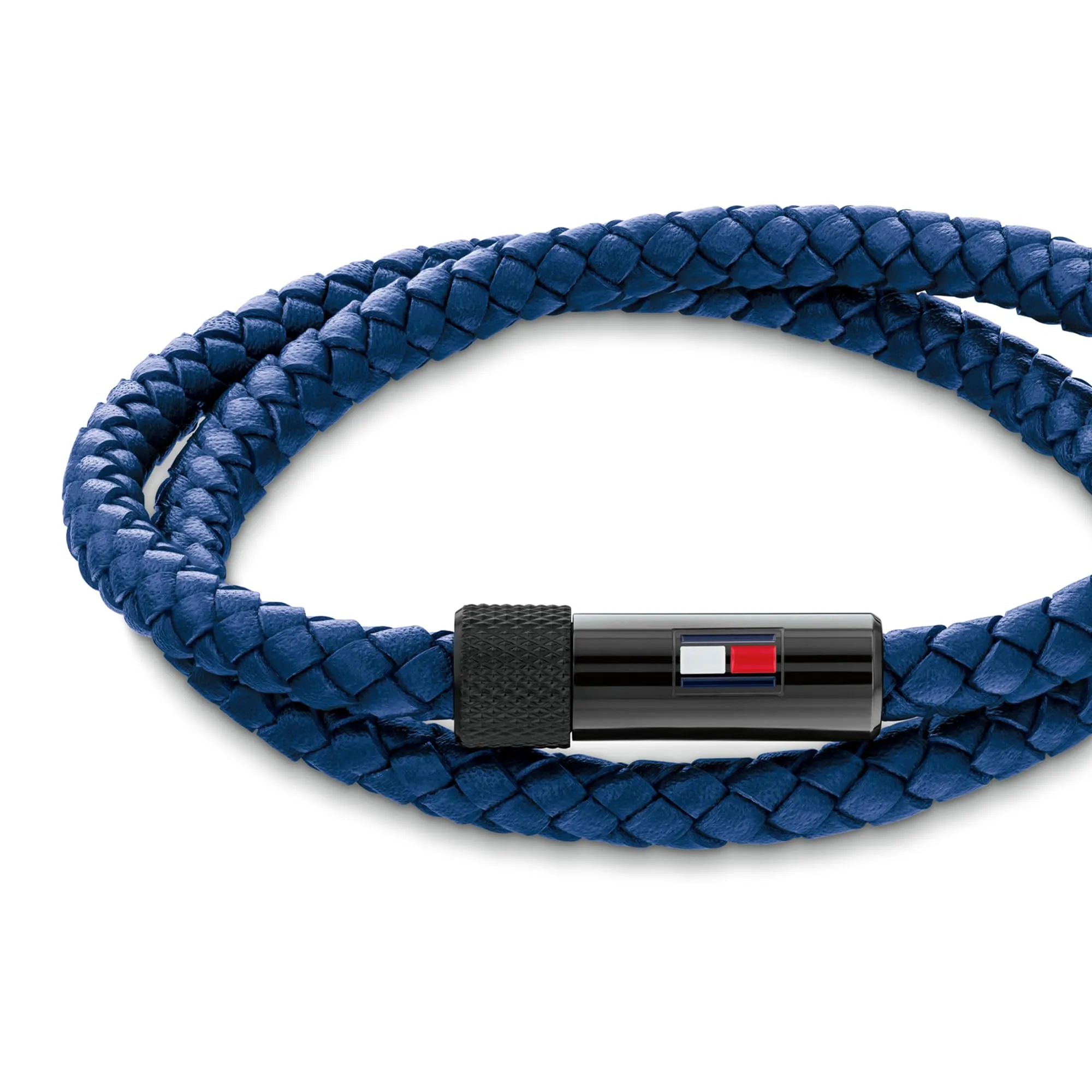 Tommy Hilfiger Jewelry Braccialetto da Uomo con Pelle Intrecciata Blu a Doppio Giro - 2790613S - immagine 2