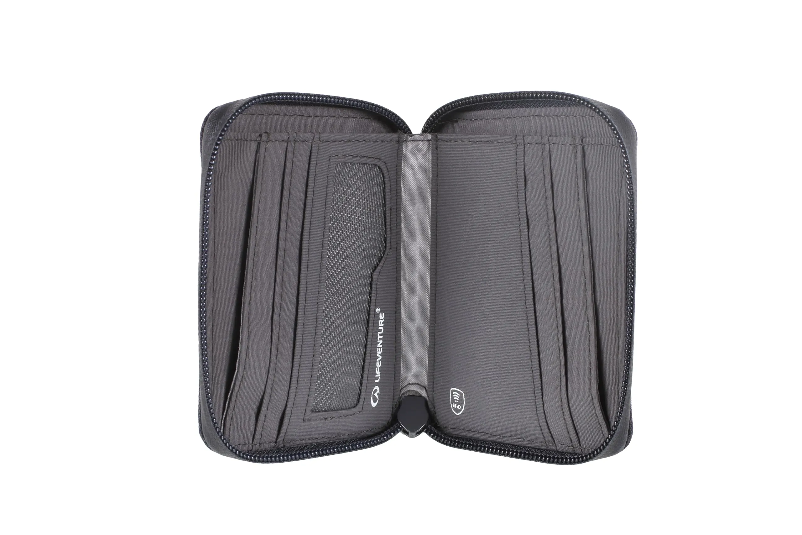 Lifeventure Portafoglio Pieghevole protetto RFID, Realizzato in Materiale Riciclato Ecologico, Grigio, Taglia Unica - immagine 3