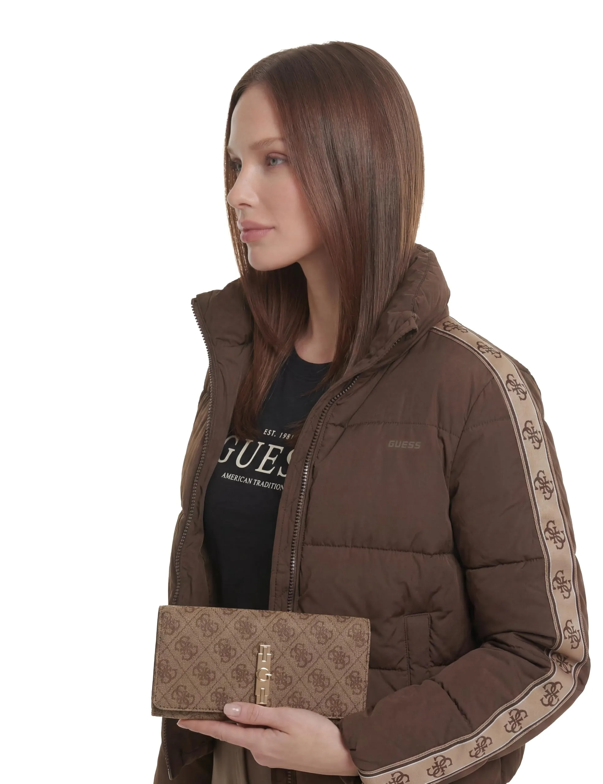 GUESS Donna Portafoglio Yvonne Logo Slg Flap Organizer Beige - immagine 5