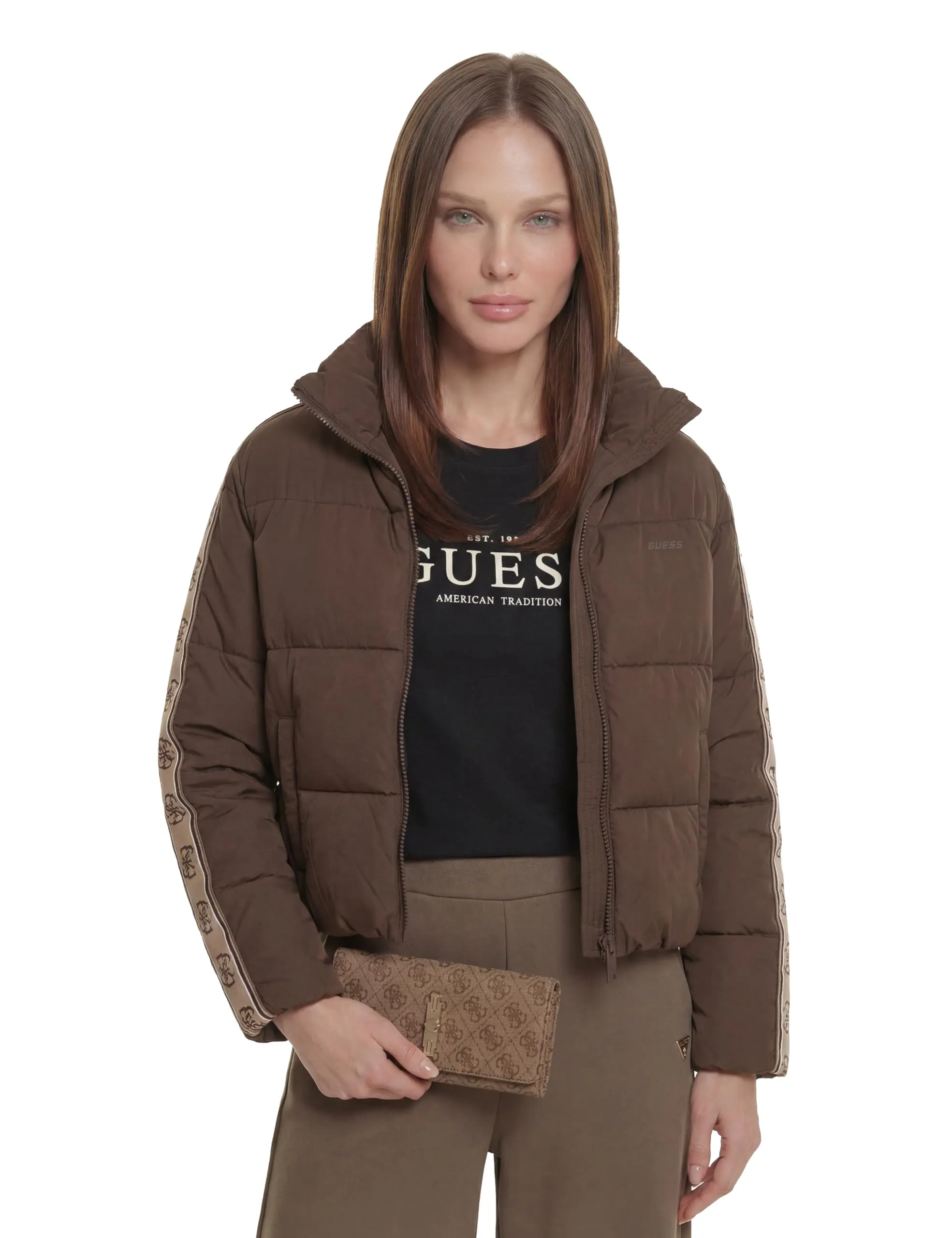 GUESS Donna Portafoglio Yvonne Logo Slg Flap Organizer Beige - immagine 6