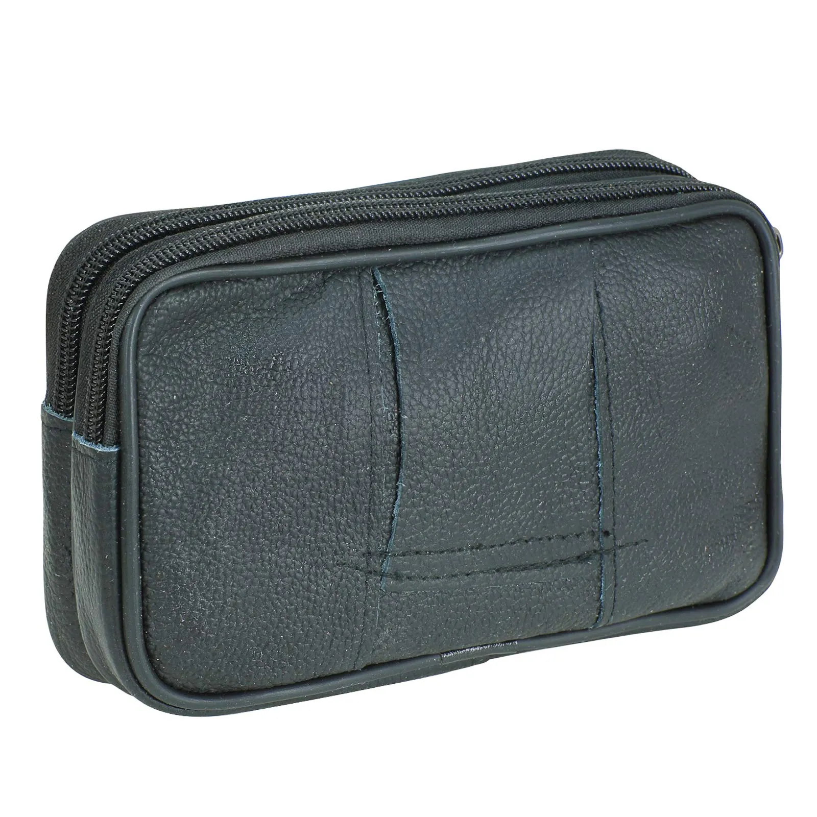 Marsupio in vera pelle, per taxi, colore nero e marrone Nero Nero Höhe: 10 cm, Breite: 18 cm, Tiefe: 5 cm - immagine 2
