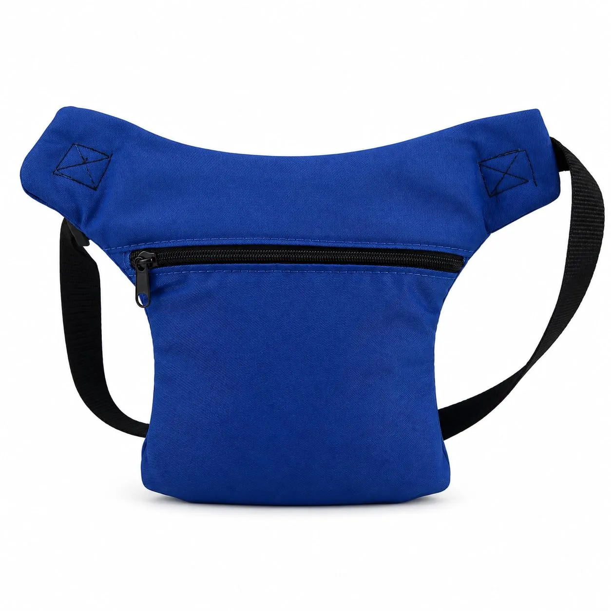 Borsa a marsupio leggera unisex con scomparto centrale e 2 tasche - Tracolla incrociata - Stile hippie - Per viaggio e uso quotidiano, Blu - immagine 5