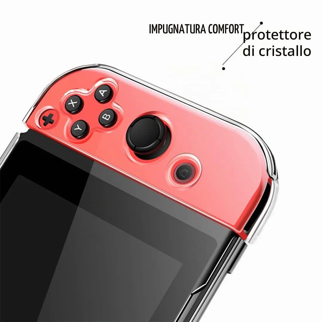 CUZKC Accessori per Nintendo Switch Custodia in TPU per Nintendo Switch, custodia trasparente per Switch e Joy-con, antiurto e resistente ai graffi. - immagine 3