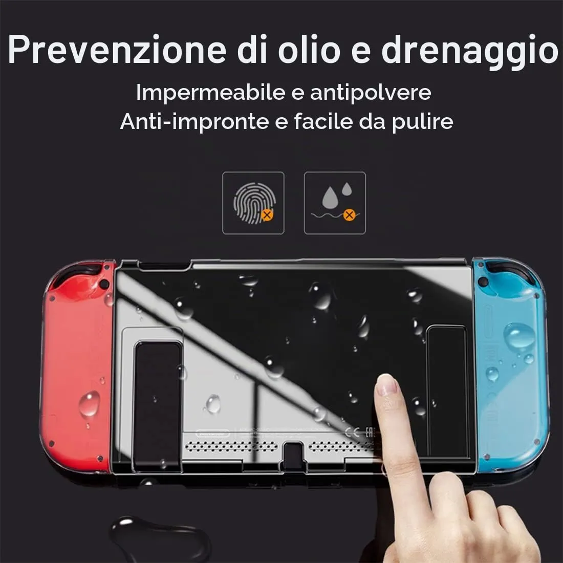 CUZKC Accessori per Nintendo Switch Custodia in TPU per Nintendo Switch, custodia trasparente per Switch e Joy-con, antiurto e resistente ai graffi. - immagine 4