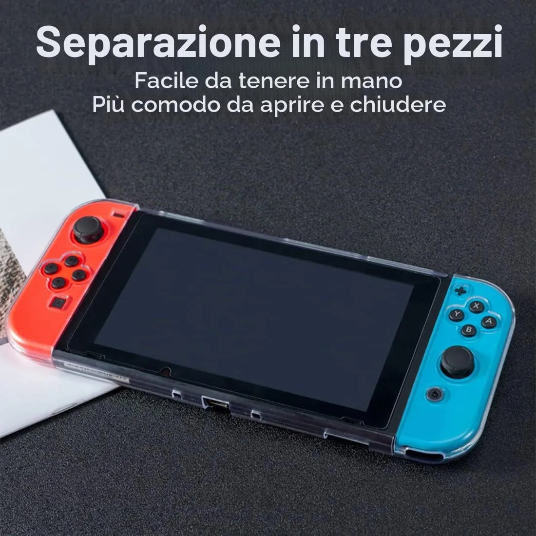 CUZKC Accessori per Nintendo Switch Custodia in TPU per Nintendo Switch, custodia trasparente per Switch e Joy-con, antiurto e resistente ai graffi. - immagine 5
