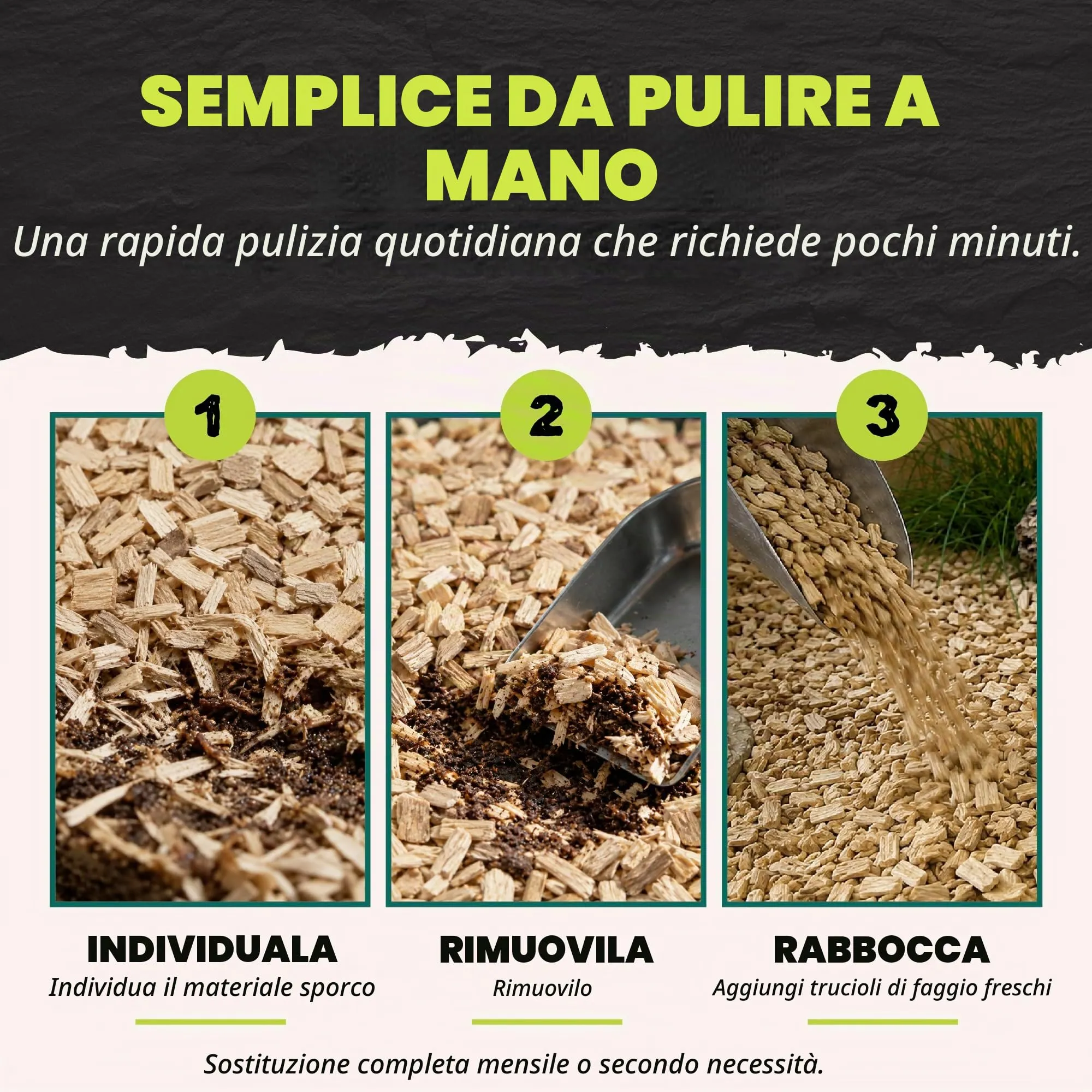 Komodo Substrato di faggio Grosso per Gabbia di rettili, Vivarium Habitat, Naturale, Non tossico, Durevole, a Lunga Durata, Controllo dell'umidità, 12 l - immagine 3
