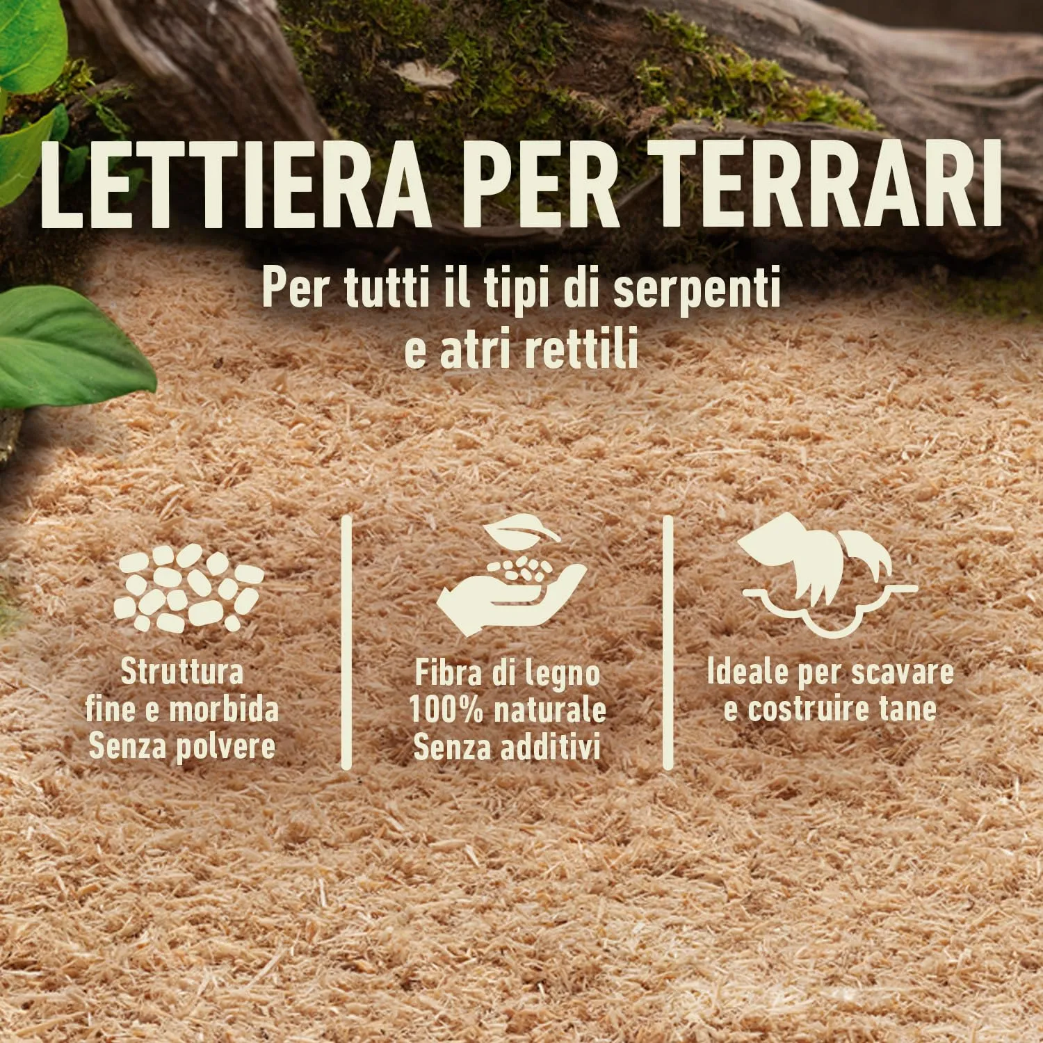 COMPO ZOO Lettiera Per Terrari di Serpenti, Con Fibra di Legno, 10L - immagine 2