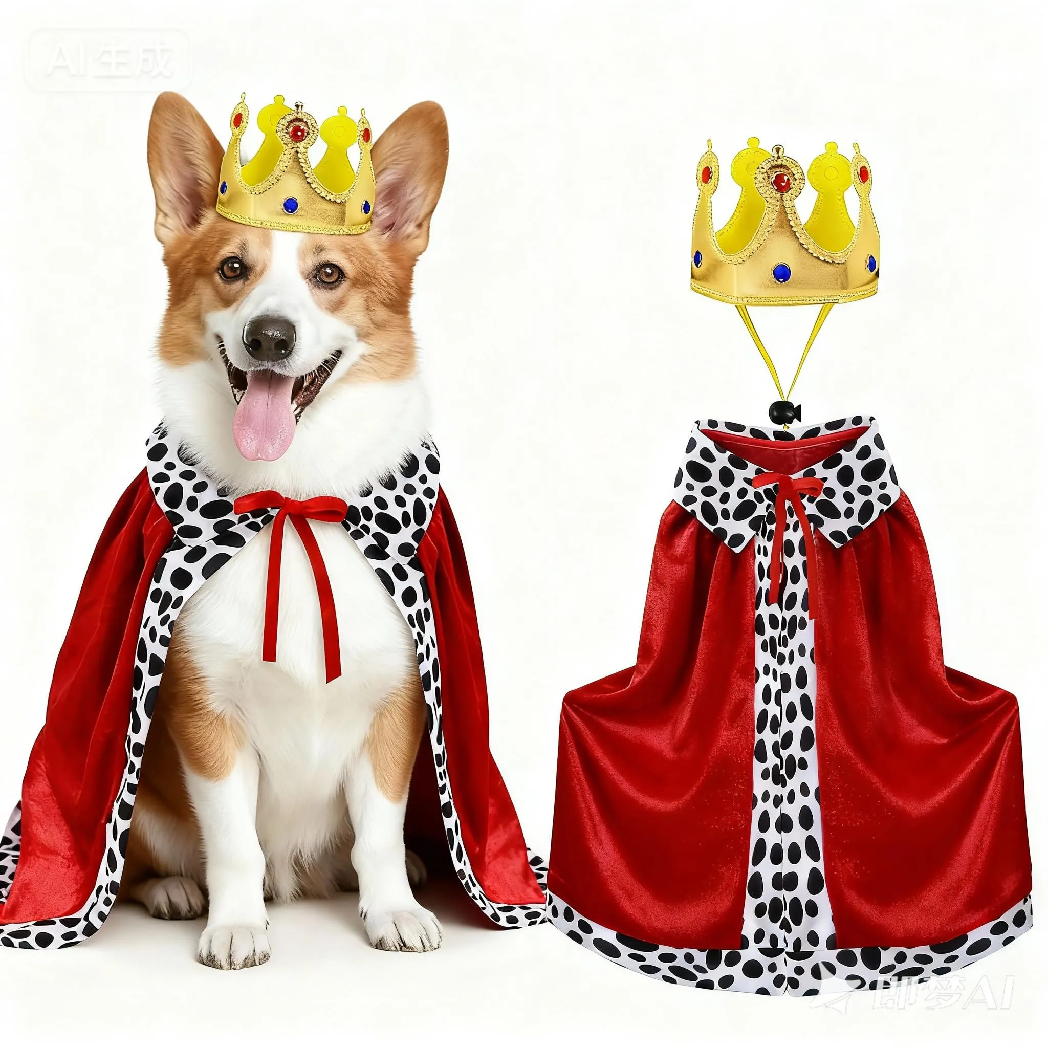 Puluole Costumi di Halloween per cani, taglia M, principe gatto corona per - immagine 1