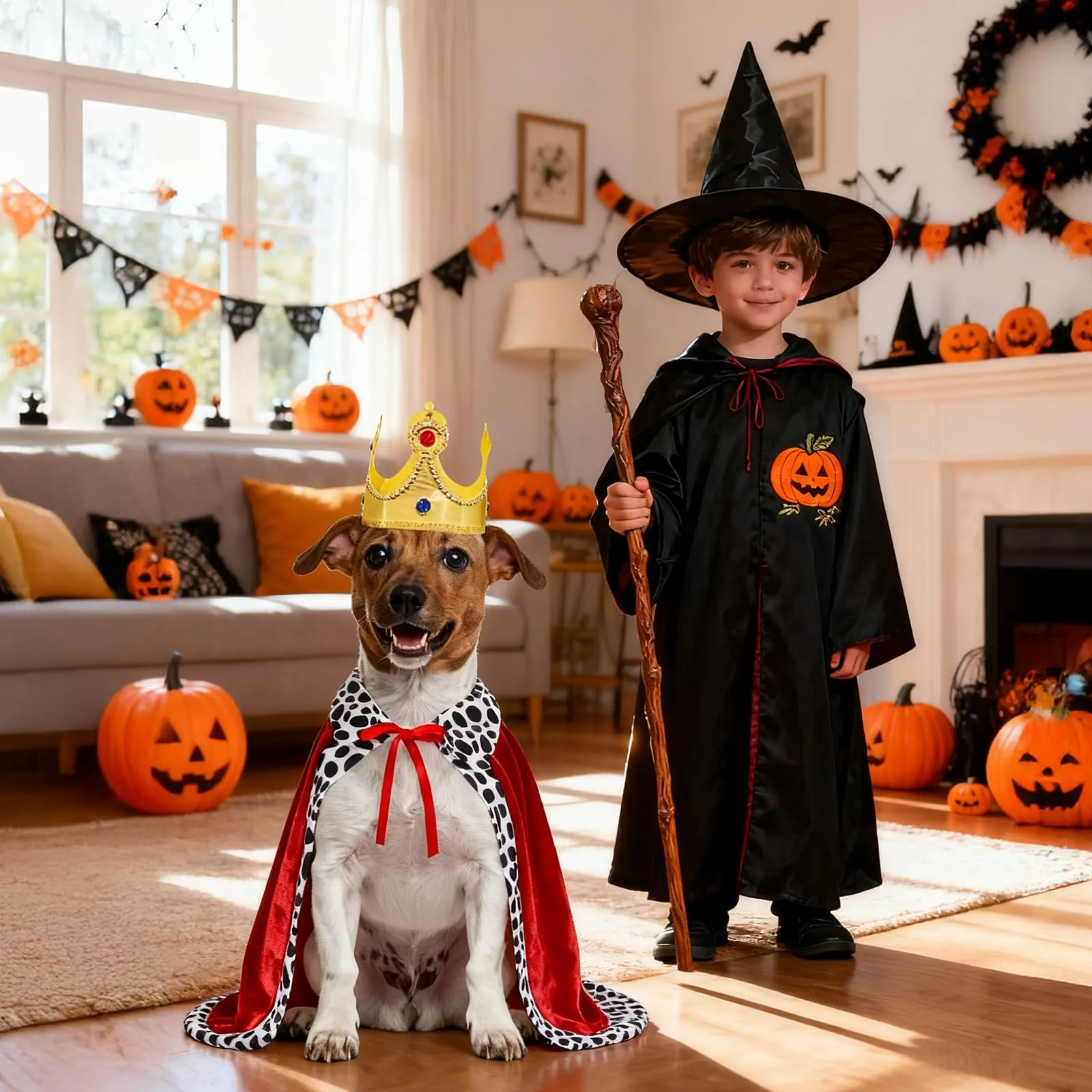 Puluole Costumi di Halloween per cani, taglia M, principe gatto corona per - immagine 2