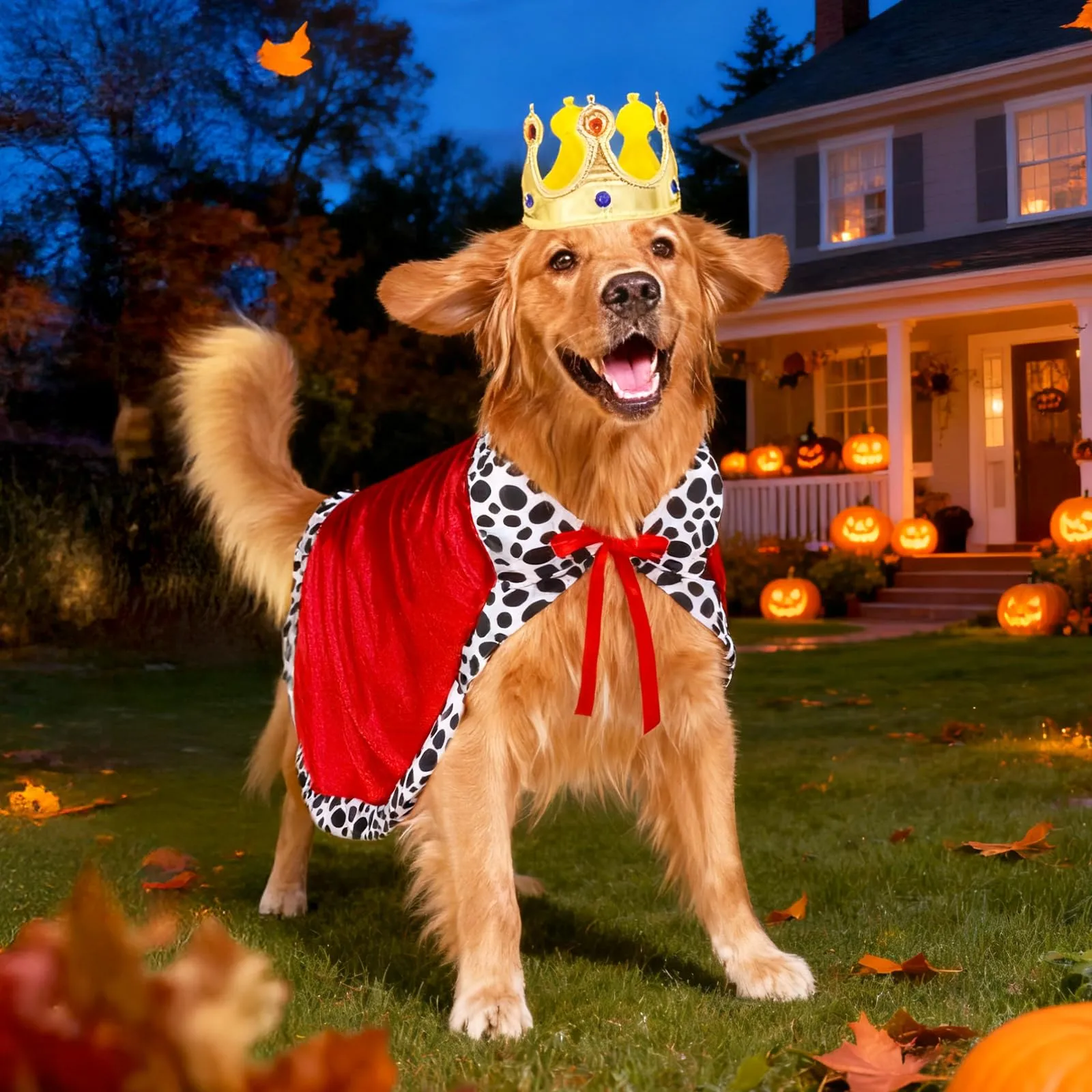 Puluole Costumi di Halloween per cani, taglia M, principe gatto corona per - immagine 4