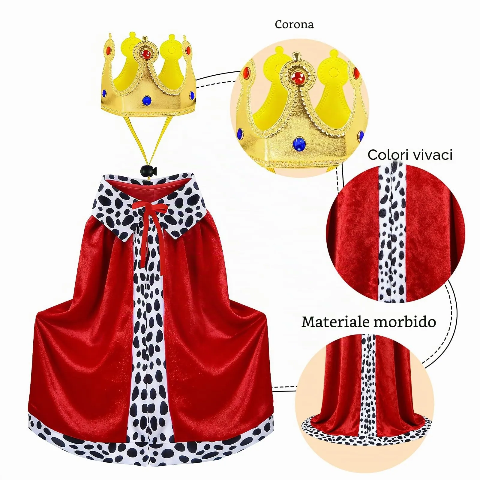 Puluole Costumi di Halloween per cani, taglia M, principe gatto corona per - immagine 6