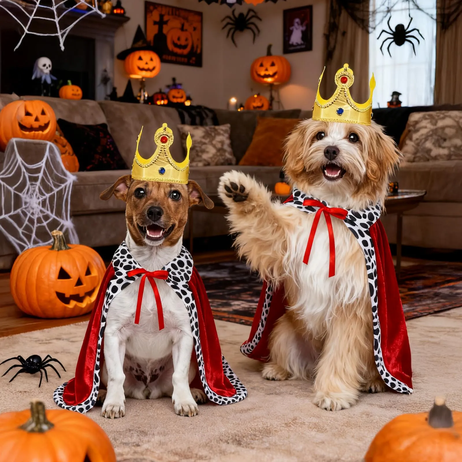 Puluole Costumi di Halloween per cani, taglia M, principe gatto corona per - immagine 7