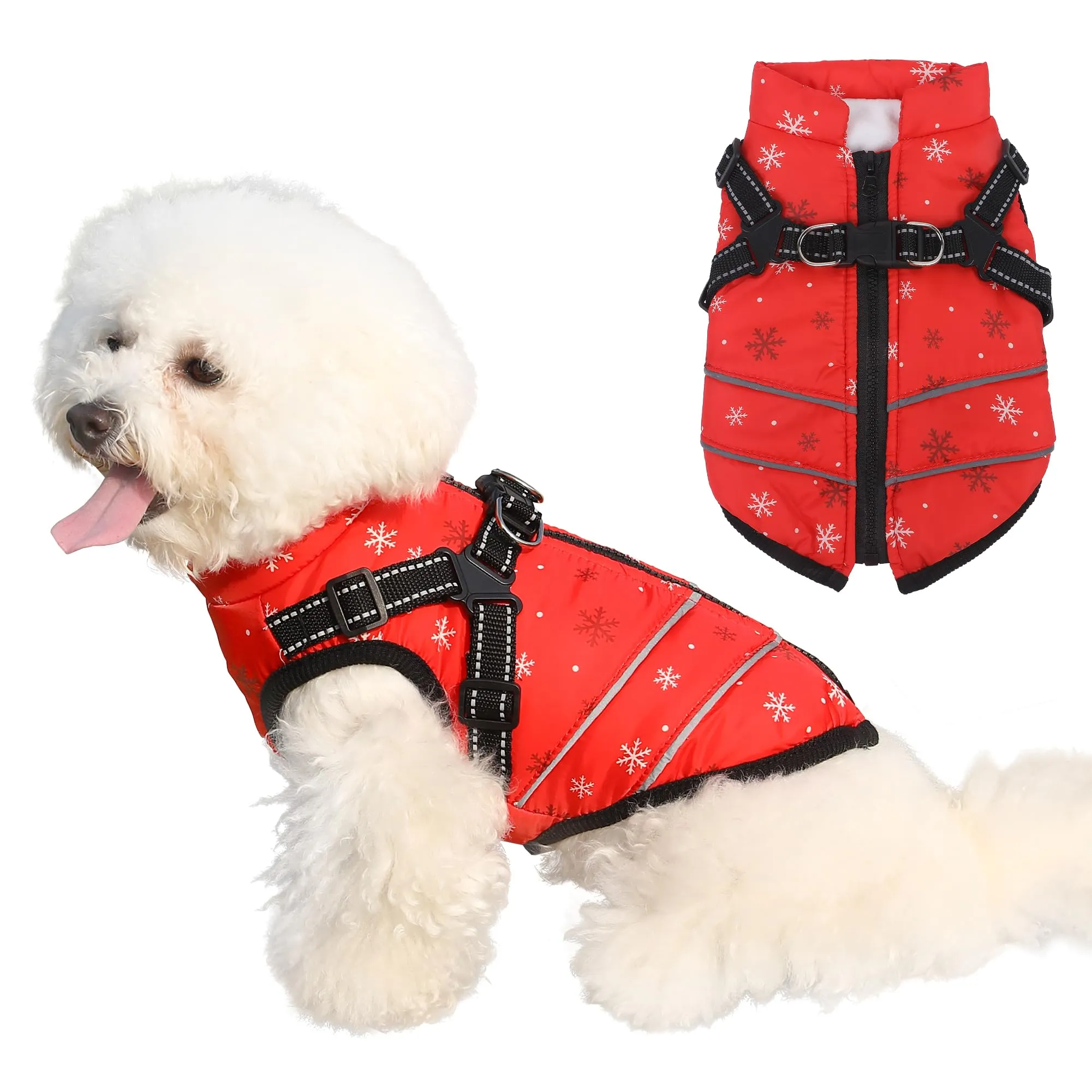 Mitili Cappotto Cane Invernale, Cappotto Impermeabile, Schneeflocke M - immagine 1