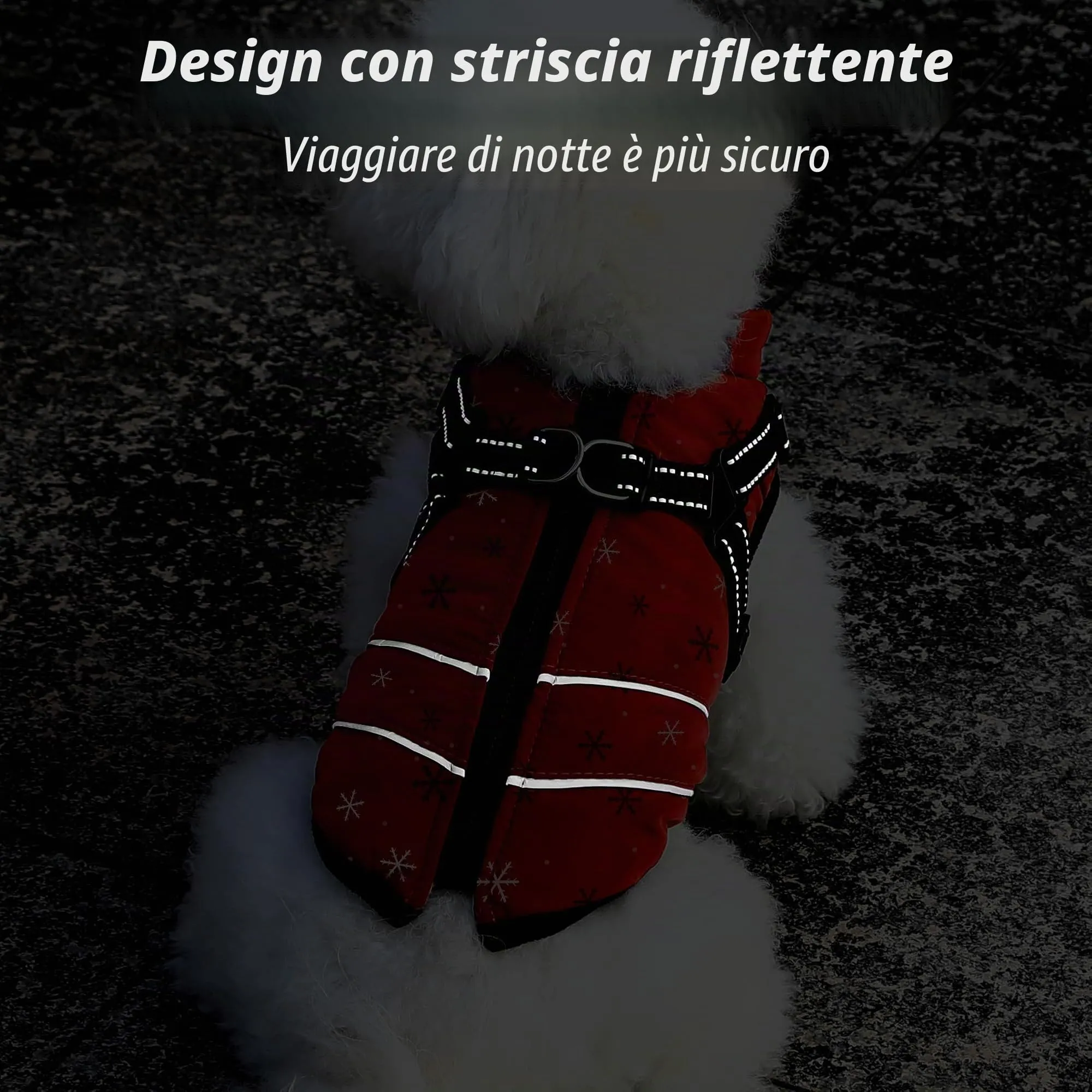 Mitili Cappotto Cane Invernale, Cappotto Impermeabile, Schneeflocke M - immagine 4