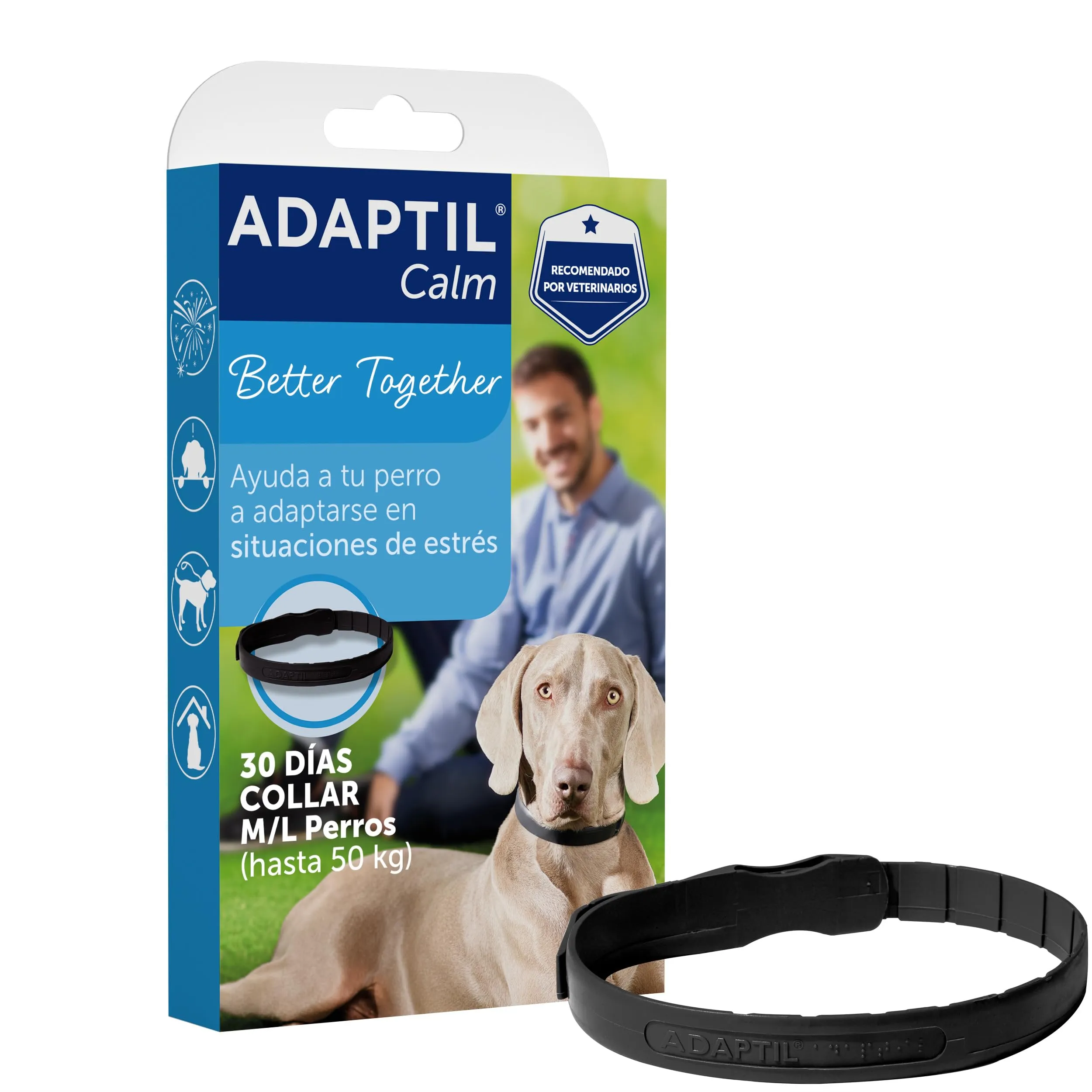 Adaptil Calm - Anti-stress per i cani - Paure, rumori forti, di apprendimento, di approvazione - Collare M/L per medie e cani di taglia grande - immagine 1