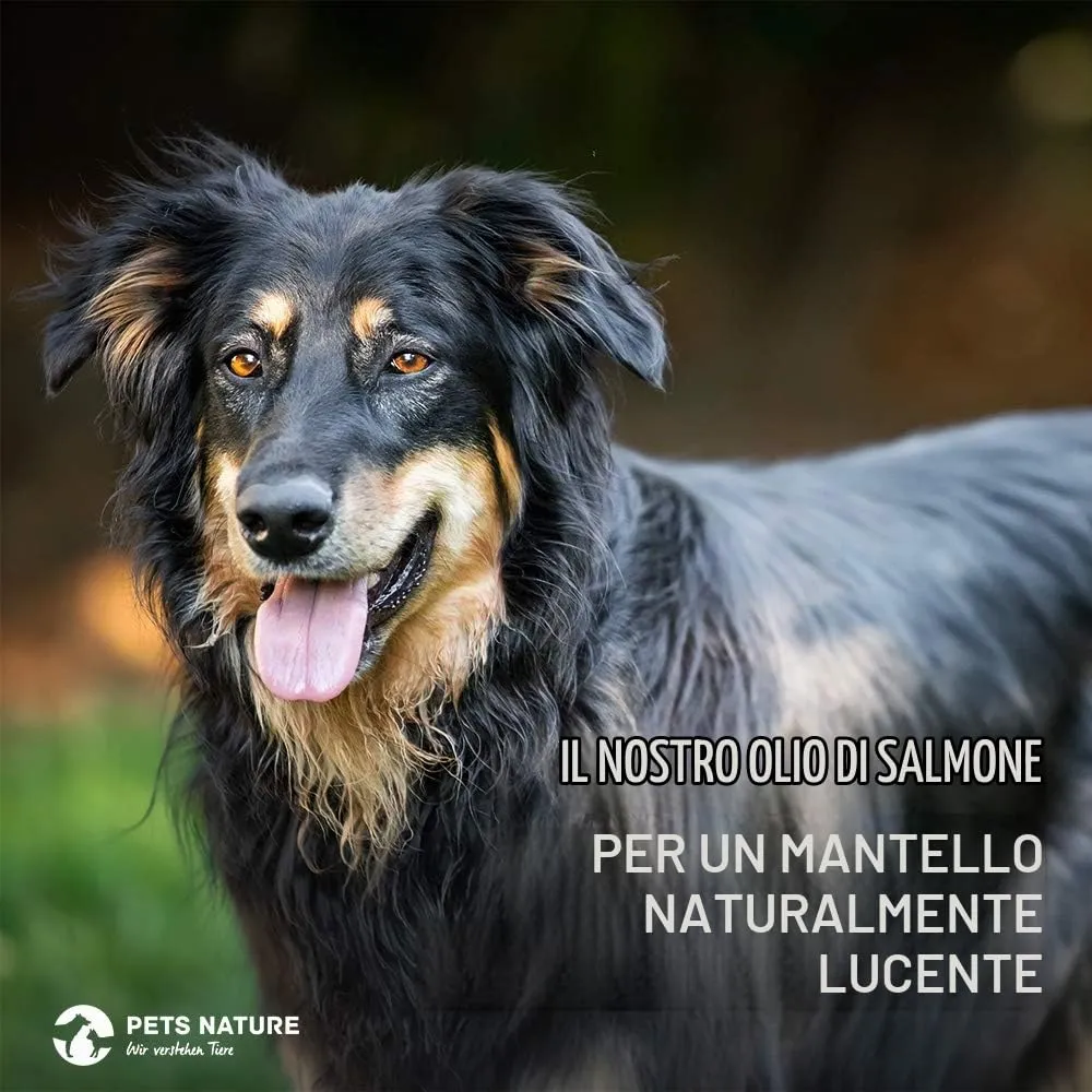 Pets Nature Olio di salmone per cani e gatti - 250 ml di puro olio di pesce premium con Omega 3 e 6 per il tuo cane, gatto e cavallo - immagine 5