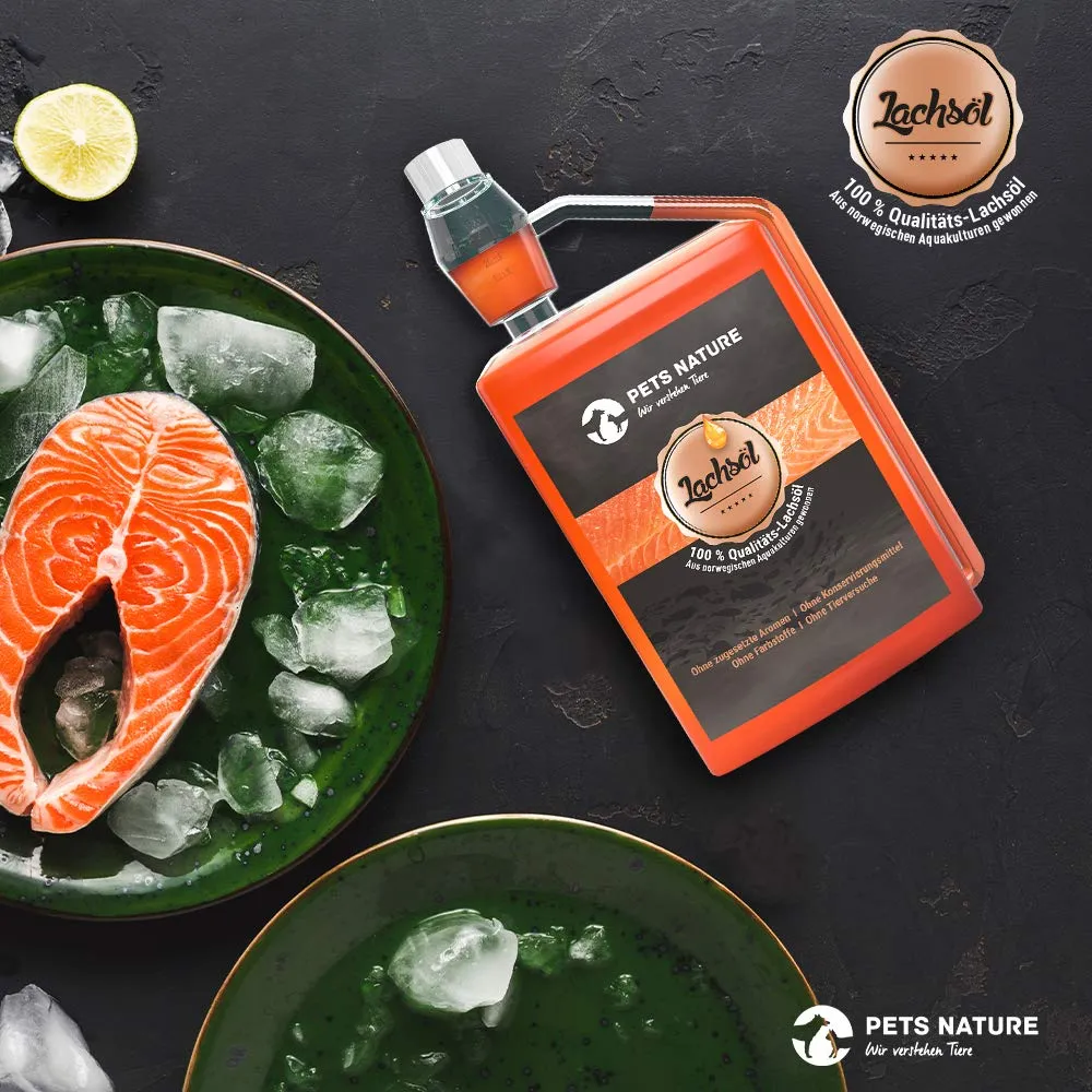 Pets Nature Olio di salmone per cani e gatti - 250 ml di puro olio di pesce premium con Omega 3 e 6 per il tuo cane, gatto e cavallo - immagine 7