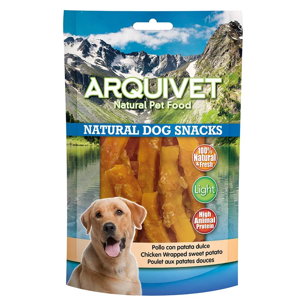 ARQUIVET Pollo con patate dolci - 100 gr - Snack 100% naturali per cani - prelibatezze per cani - Prodotto leggero - Molto ricco di sostanze nutritive - immagine 1