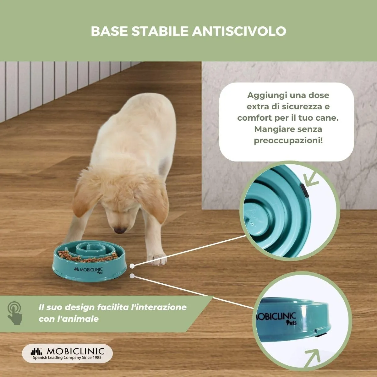 Mobiclinic®, Ciotola anti ingozzamento, per Cani, Antiscivolo, Forma a Spirale, 21 x 4,5 cm, Benessere Digestivo, 500 ml, Facile da Pulire, Resistente e Durevole, Gatti, Animali Domestici - immagine 4