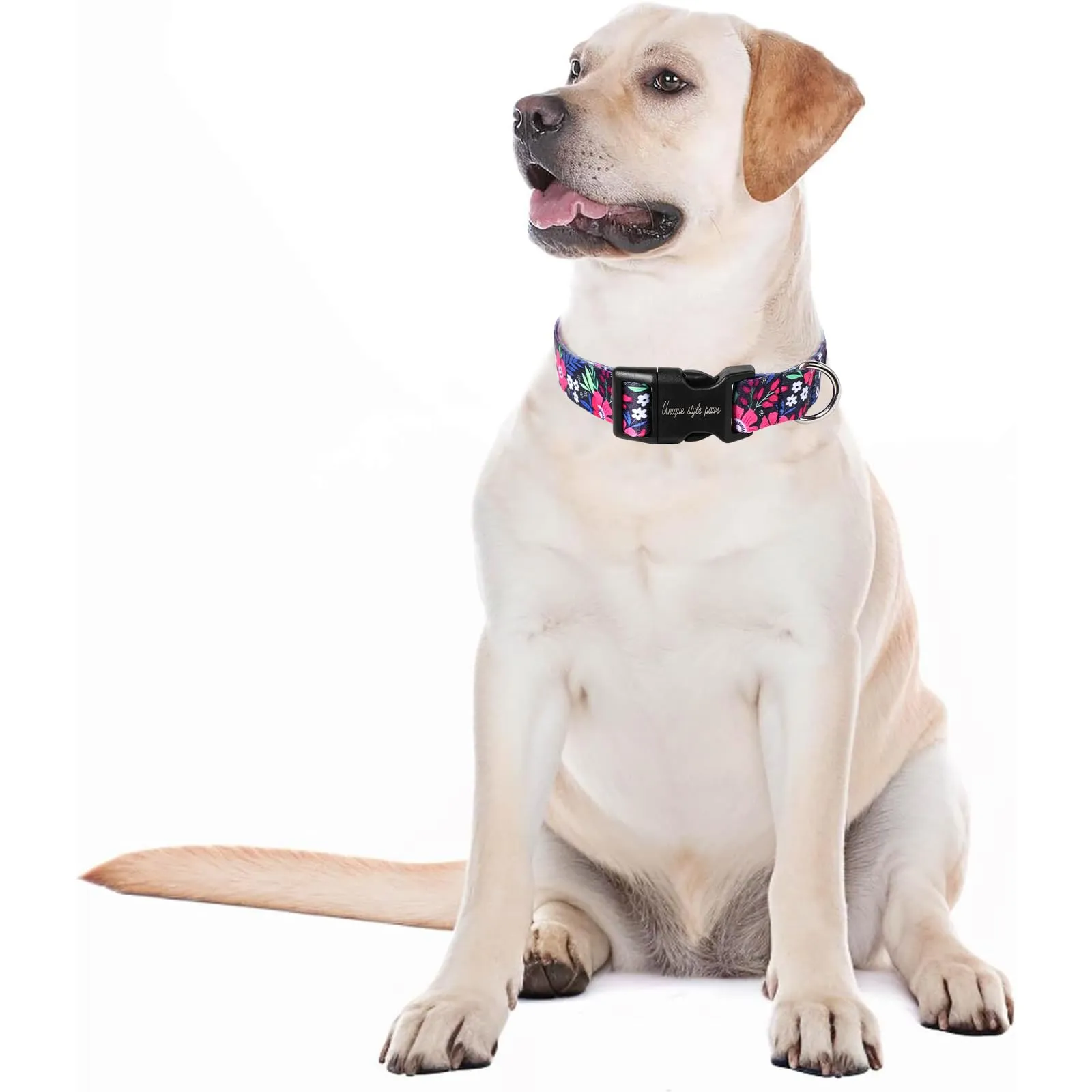 Collare per cani con fiore rosa di Unique Style Paws, imbracature, collari e guinzagli per cani, collare largo con farfalla, catena per cani, collare per cani, guinzaglio, regali per cani di taglia - immagine 6