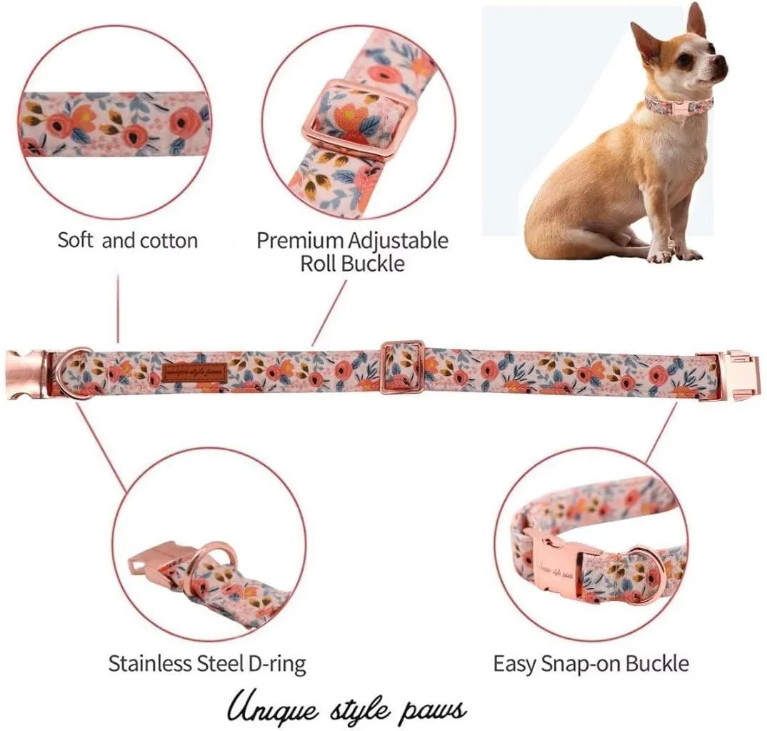 Collare per cani in rosa di Unique style paws, con fibbia, collari e guinzagli per cani, collare per cani, catena con farfalla, collare per cani, collare a trazione, regali per cani di taglia piccola - immagine 2