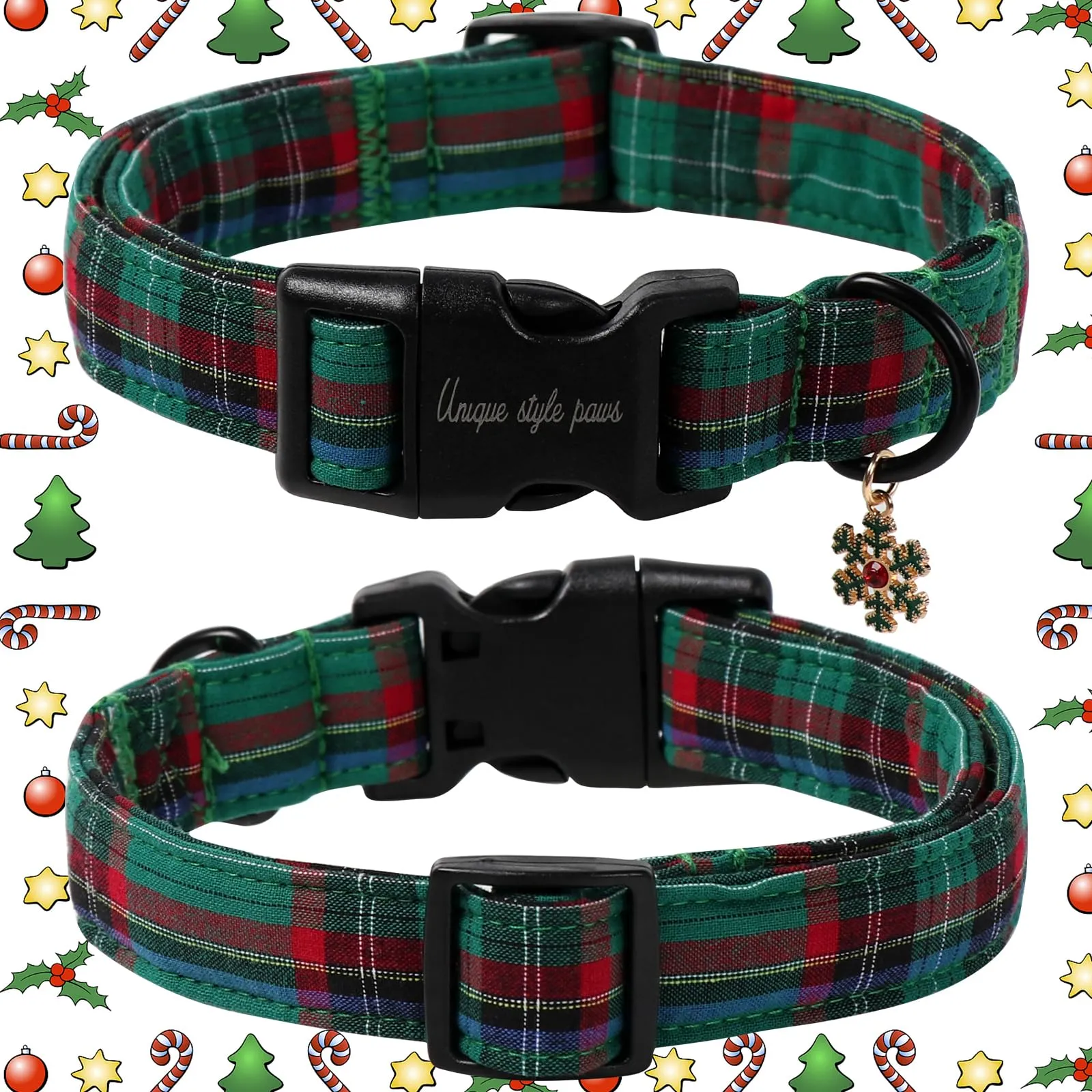 Collare per Cani Unique Style Paws con Rilascio Rapido in Cotone, Collare Colorato con Fiori, Regalo, Collare Durevole e Carino per Cani Piccoli, Medi e Grandi, Maschio e Femmina - immagine 2