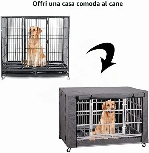 chengsan - Copertura per gabbia per cani, in poliestere, protezione resistente e antivento, per interni ed esterni - immagine 3