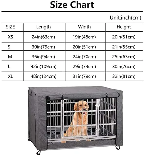 chengsan - Copertura per gabbia per cani, in poliestere, protezione resistente e antivento, per interni ed esterni - immagine 4