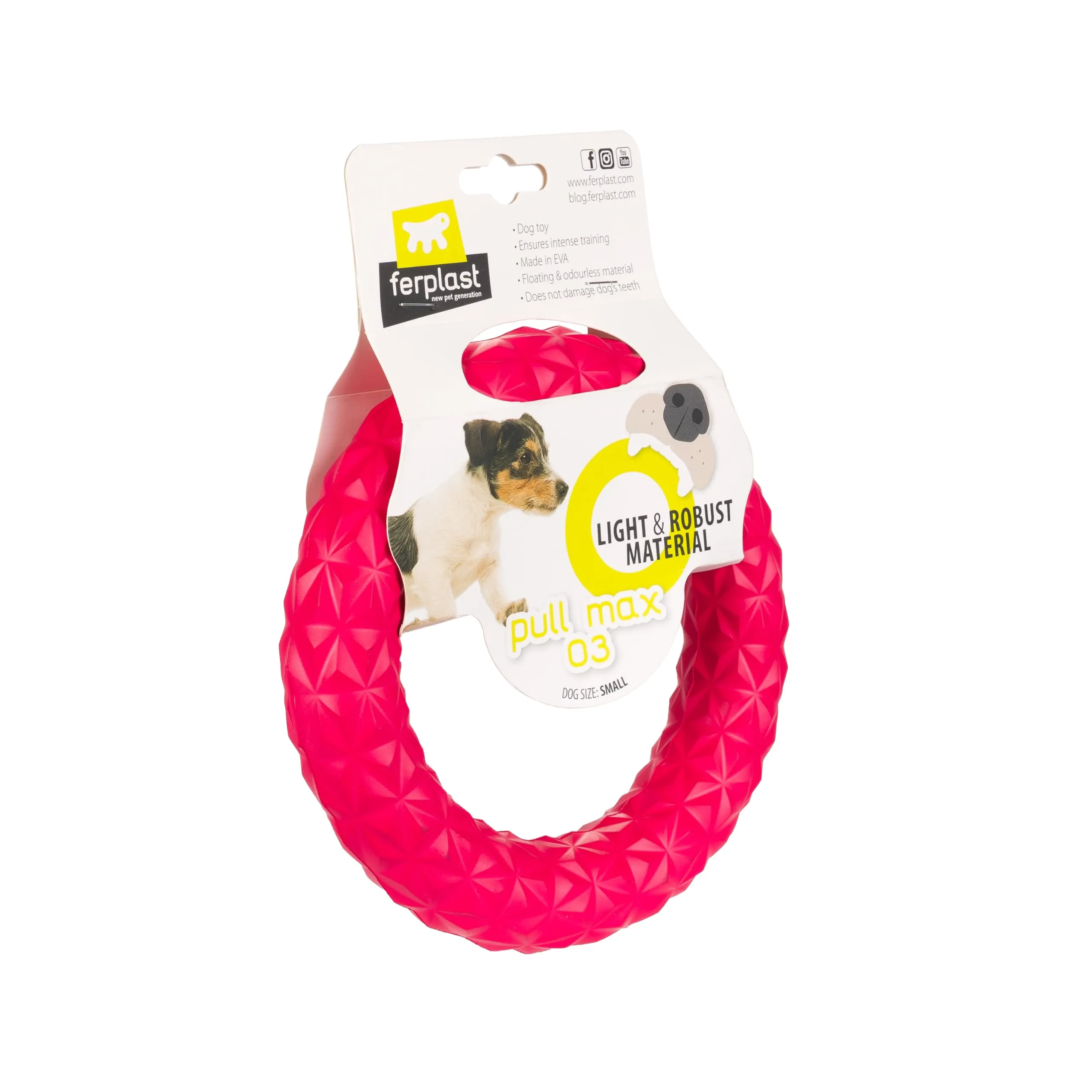 Ferplast Gioco Cane Pull Max 03, Anello Addestramento Cani da Masticare, per Corsa, Salto, Tiro, Materiale Robusto Atossico, Galleggiante, per Cani Taglia Piccola - immagine 1