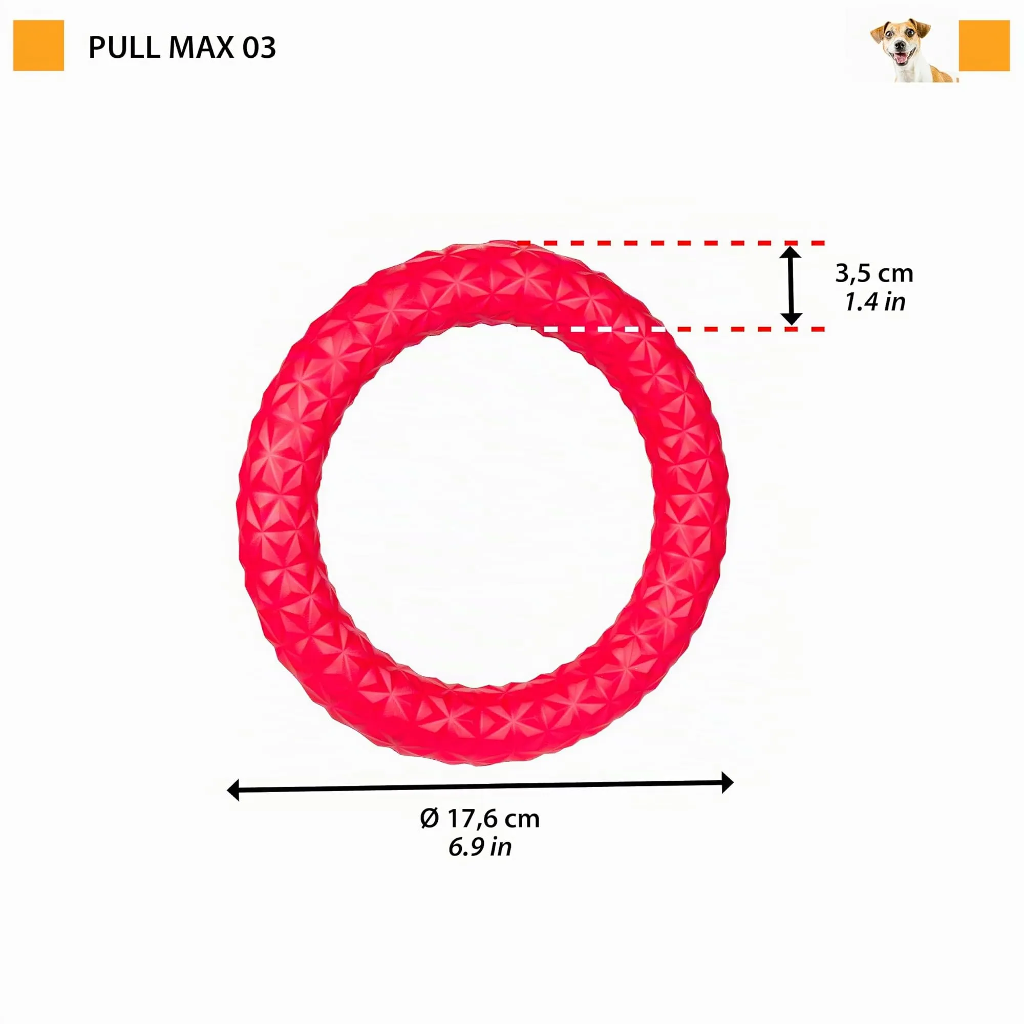Ferplast Gioco Cane Pull Max 03, Anello Addestramento Cani da Masticare, per Corsa, Salto, Tiro, Materiale Robusto Atossico, Galleggiante, per Cani Taglia Piccola - immagine 6