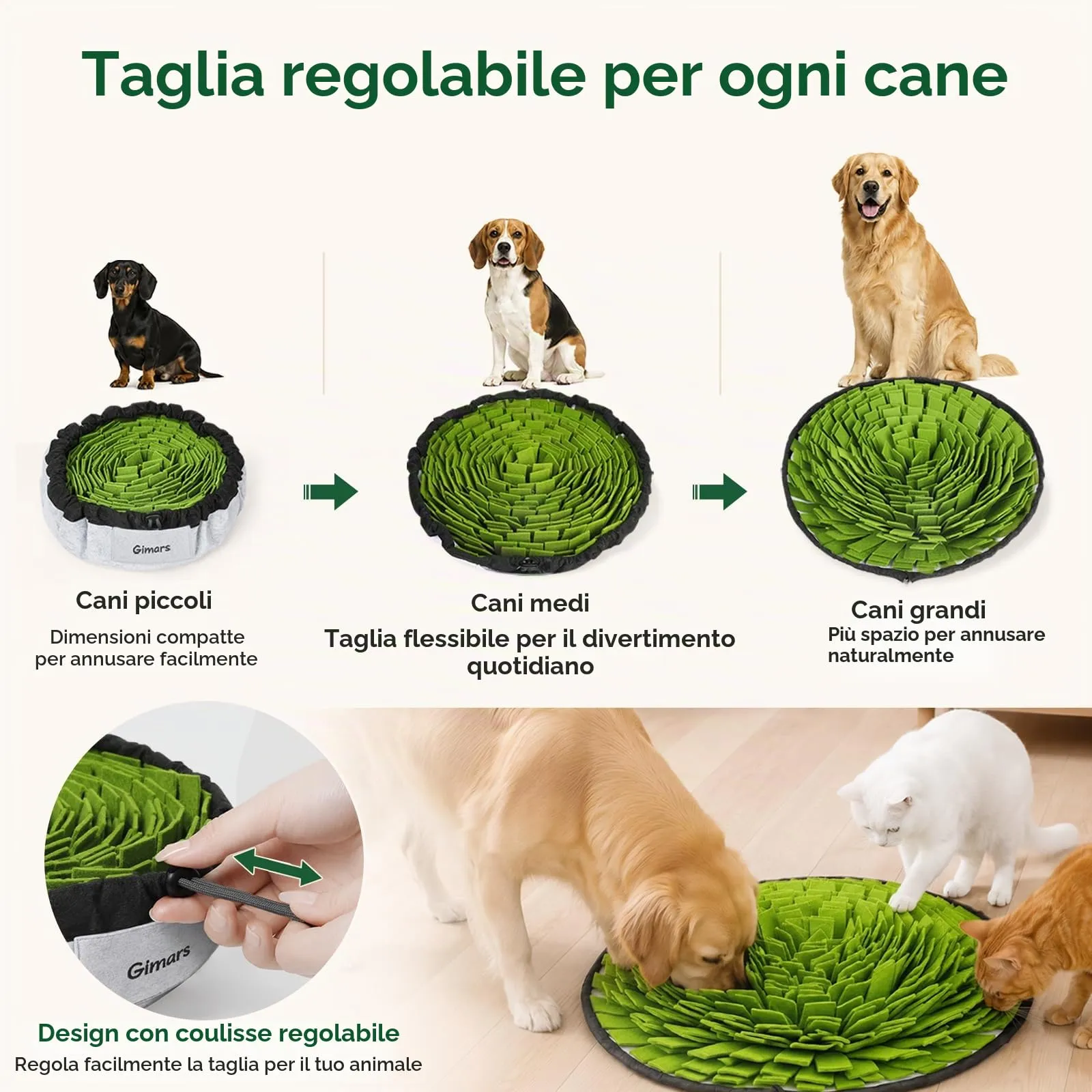 Gimars Tappeto Olfattivo Cane in Feltro Spesso, Regolabile e Antiscivolo - immagine 4