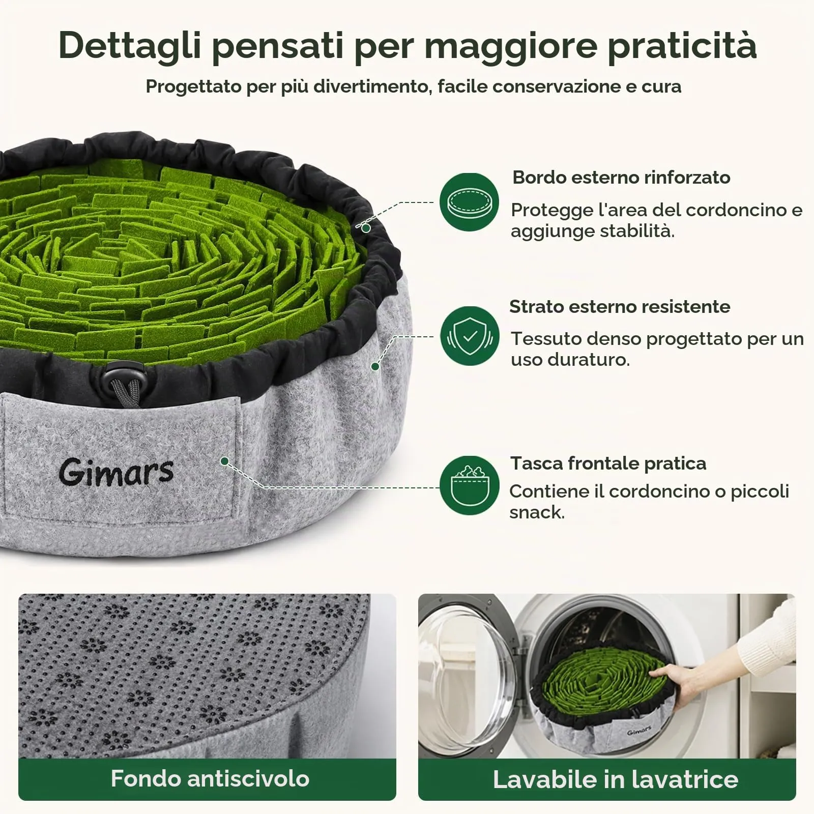 Gimars Tappeto Olfattivo Cane in Feltro Spesso, Regolabile e Antiscivolo - immagine 5