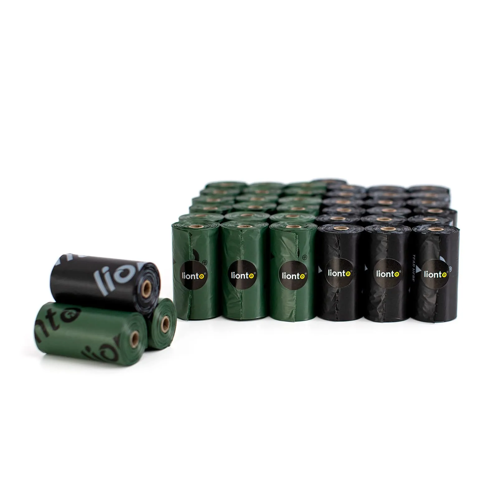 lionto Sacchetti igienici cane 600 sacchetti (40 rotoli) inodore, facili da strappare, impermeabili e extra spessi per cani e gatti, ricariche compatibili, nero/verde - immagine 1