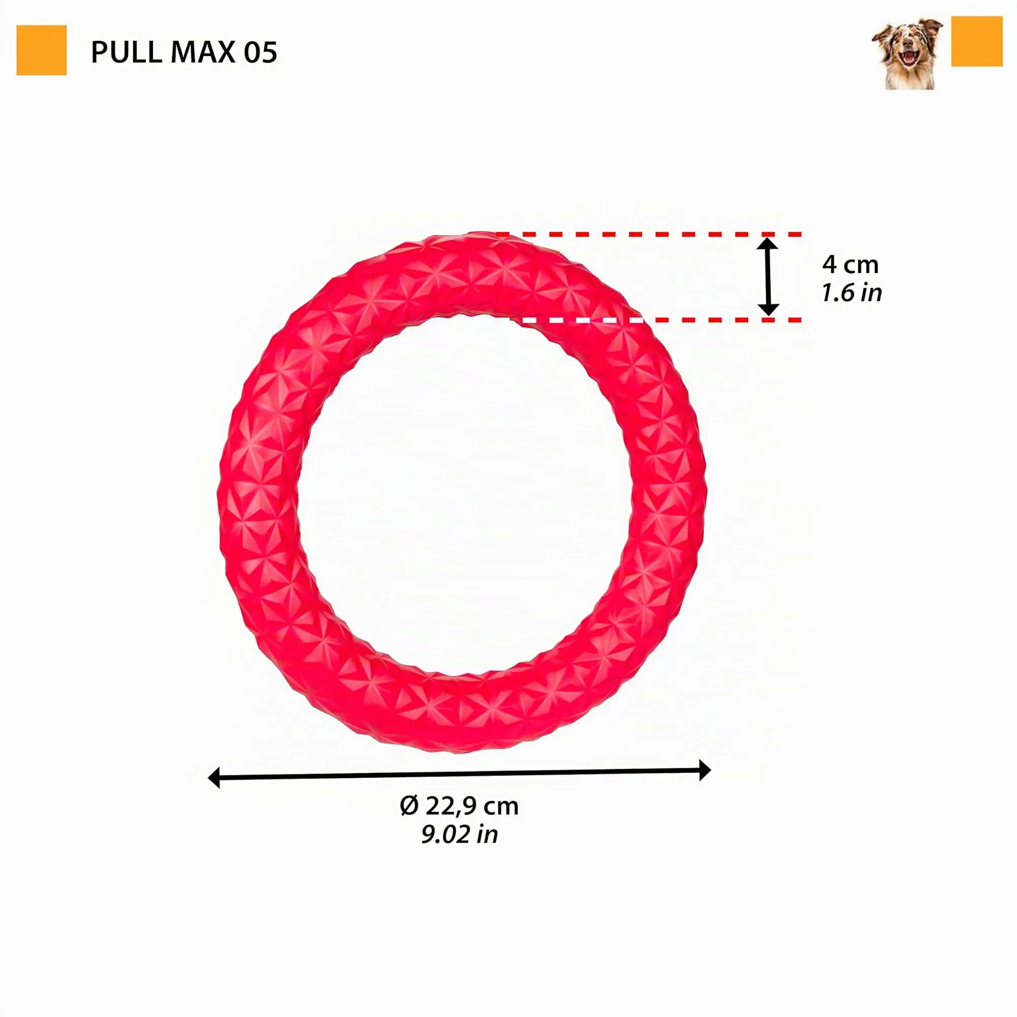 Ferplast Gioco Cane Pull Max 05, Anello Addestramento Cani da Masticare, per Corsa, Salto, Tiro, Materiale Robusto Atossico, Galleggiante, per Cani Taglia Media - immagine 6