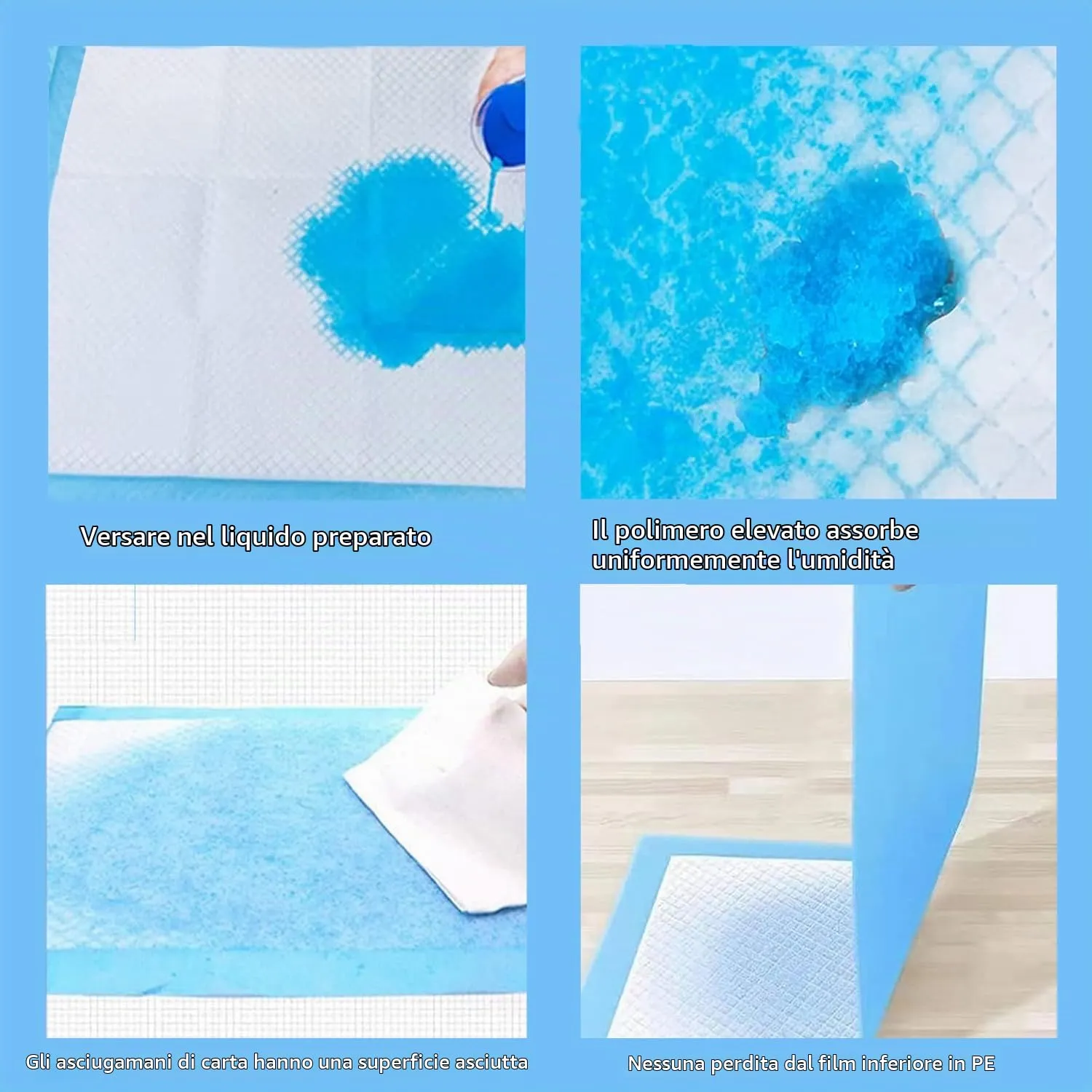 40 Pezzi Grande Tappetino Assorbente per Cani, 80x120cm Alese Usa e Getta, Alèse Pipi Tappetino Educativo per Cani di Taglia Grande, Tappetino Igienico per l'Apprendimento della Pulizia (40 Pezzi - immagine 5