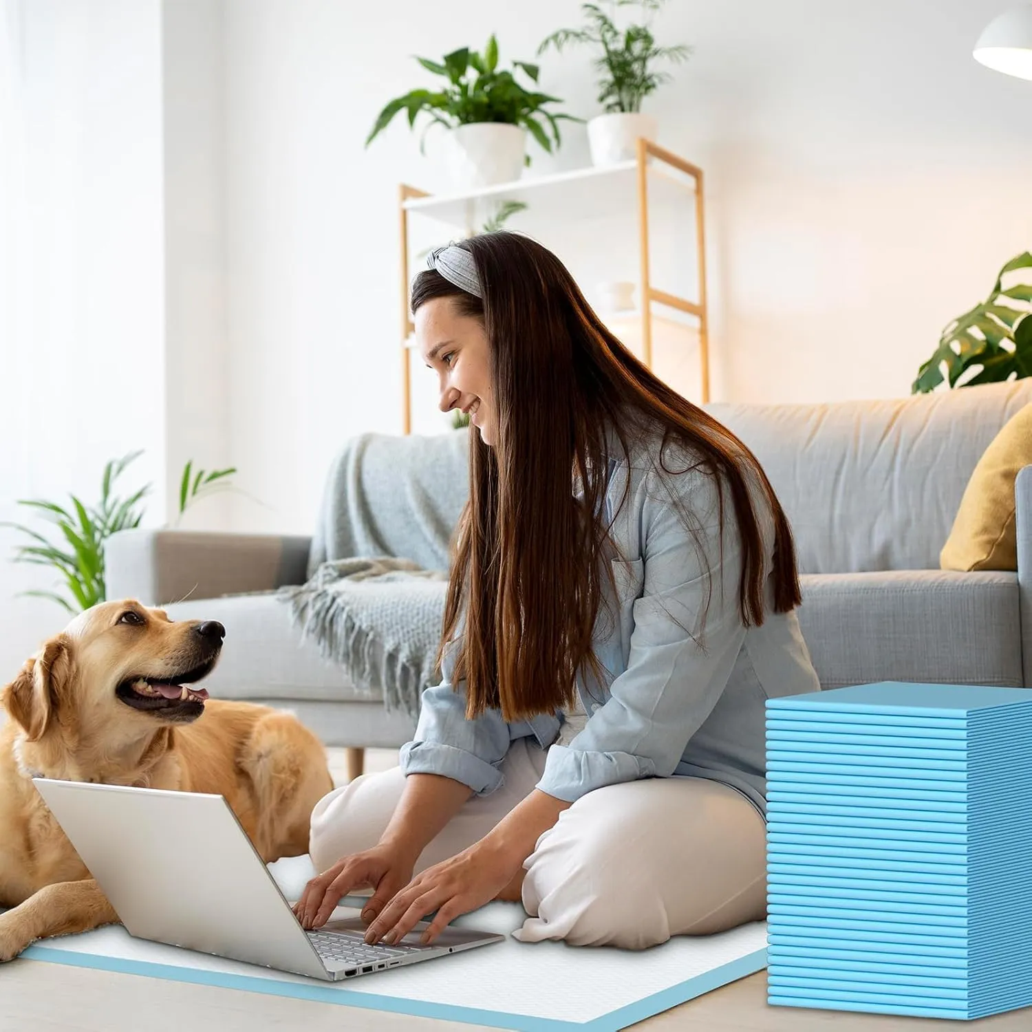 40 Pezzi Grande Tappetino Assorbente per Cani, 80x120cm Alese Usa e Getta, Alèse Pipi Tappetino Educativo per Cani di Taglia Grande, Tappetino Igienico per l'Apprendimento della Pulizia (40 Pezzi - immagine 6
