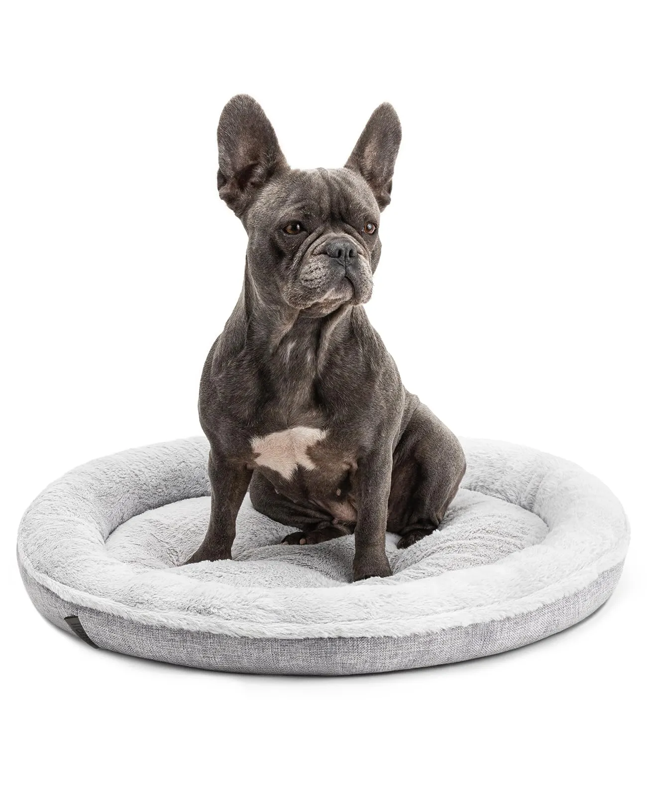 lionto Cuccia Rotonda a Ciambella, Cuscino Cane e Gatto, Ø 65 cm, Grigio - immagine 1