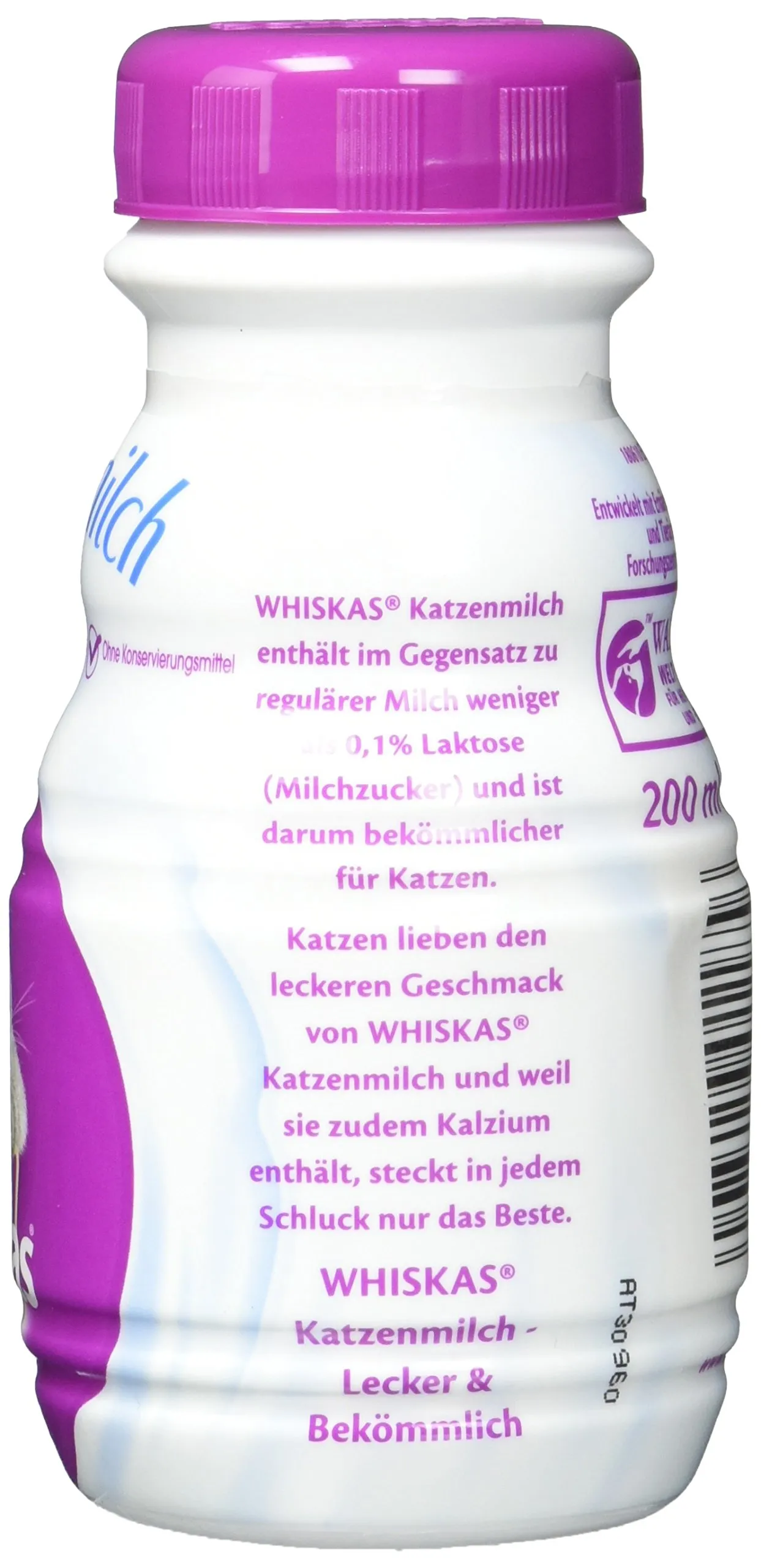 Whiskas Latte per gatti a partire da 6 settimane – Delizioso snack per un gatto felice, senza lattosio e facilmente digeribile, confezione da 6 bottiglie da 200 ml - immagine 3