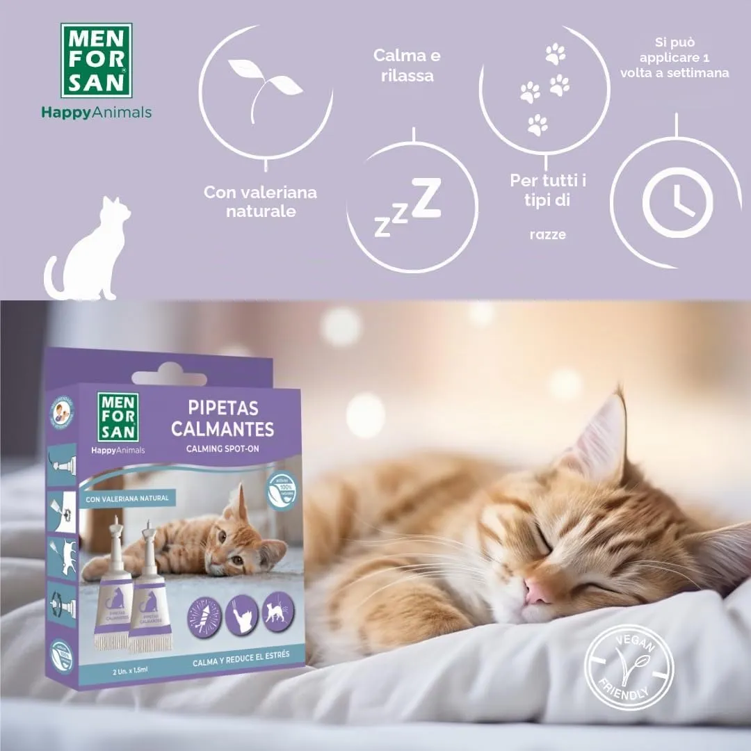 MENFORSAN Pipette calmanti per gatti, blister con 2 unità, Riduce lo Stress, Con Valeriana naturale - immagine 3