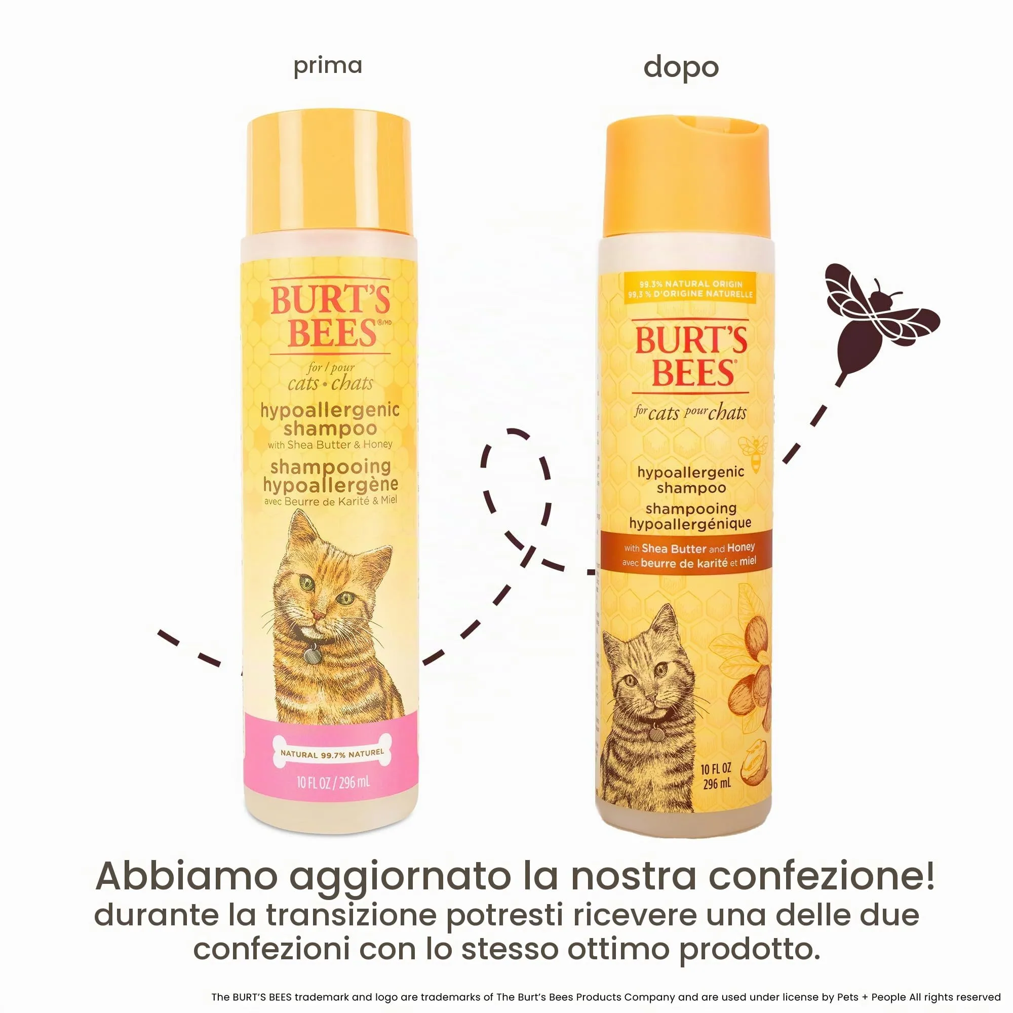 Burt's Bees - Sciampo Hypoallergenic per il burro & il miele del karitè dei gatti - 10 Florida. oncia. - immagine 2