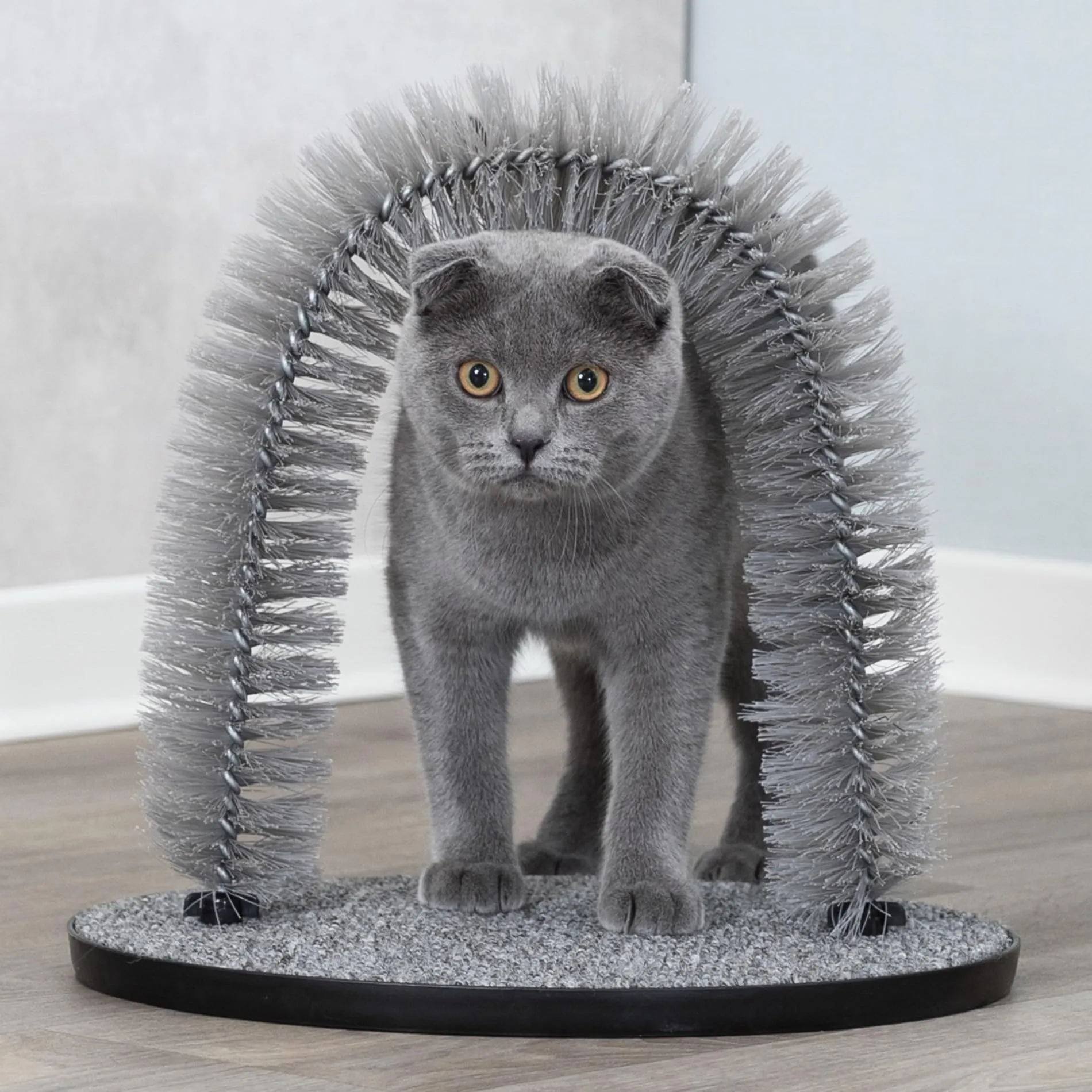 Trixie Gioco Gatto Arco per Massaggio e Cura del Pelo 36x33 cm Grigio - immagine 5