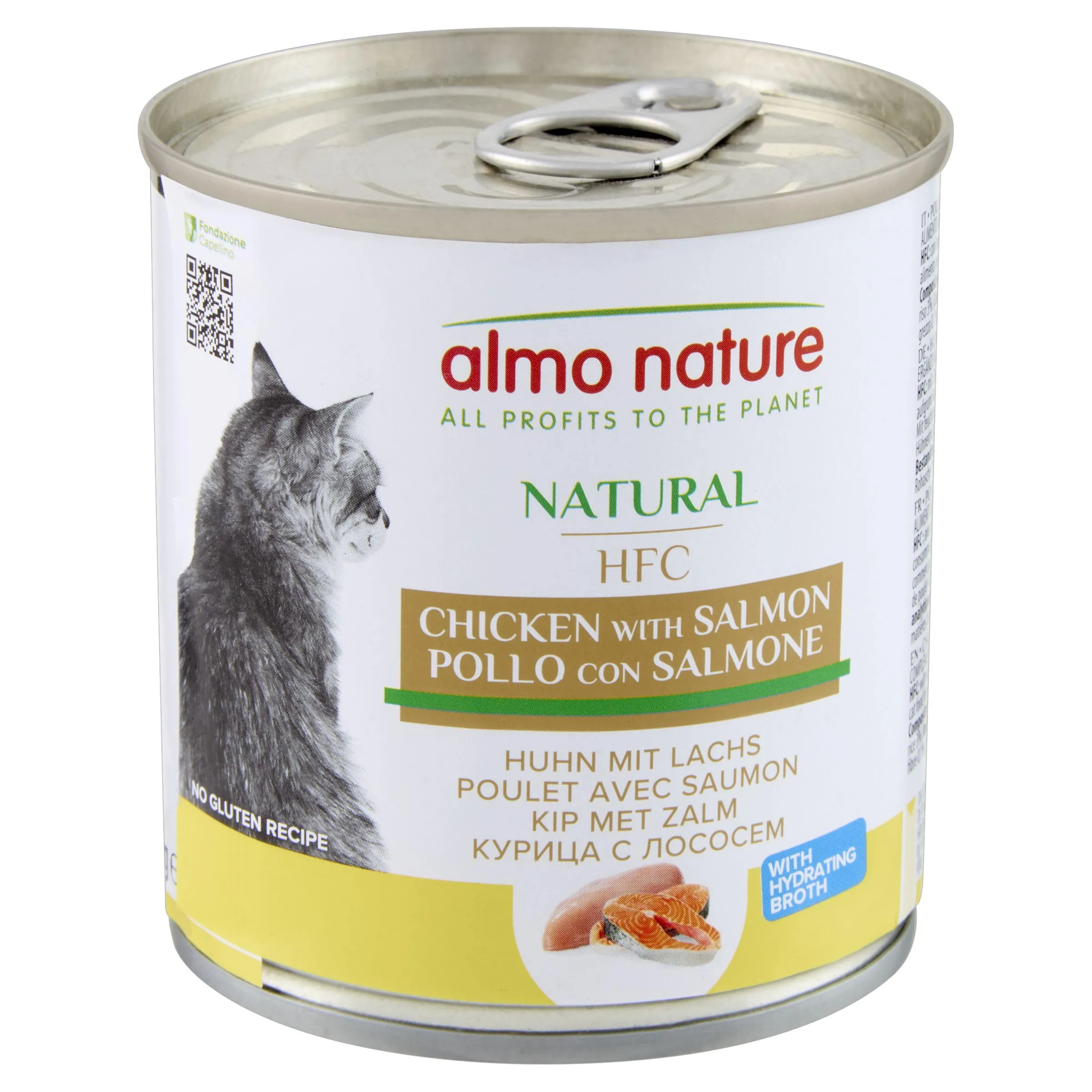 Almo Nature HFC Natural, Alimento Umido per Gatti - Pollo con Salmone - 280g, Confezione da 12 - immagine 1